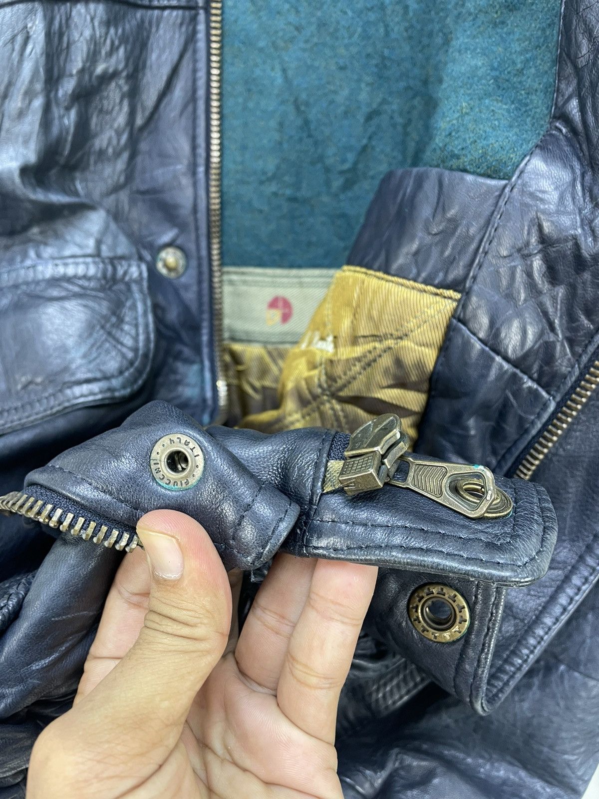 Vintage Vtg SheepSkin Save The Forest Leather Jacket Made In Italy Size US L / EU 52-54 / 3 - 4 Thumbnail