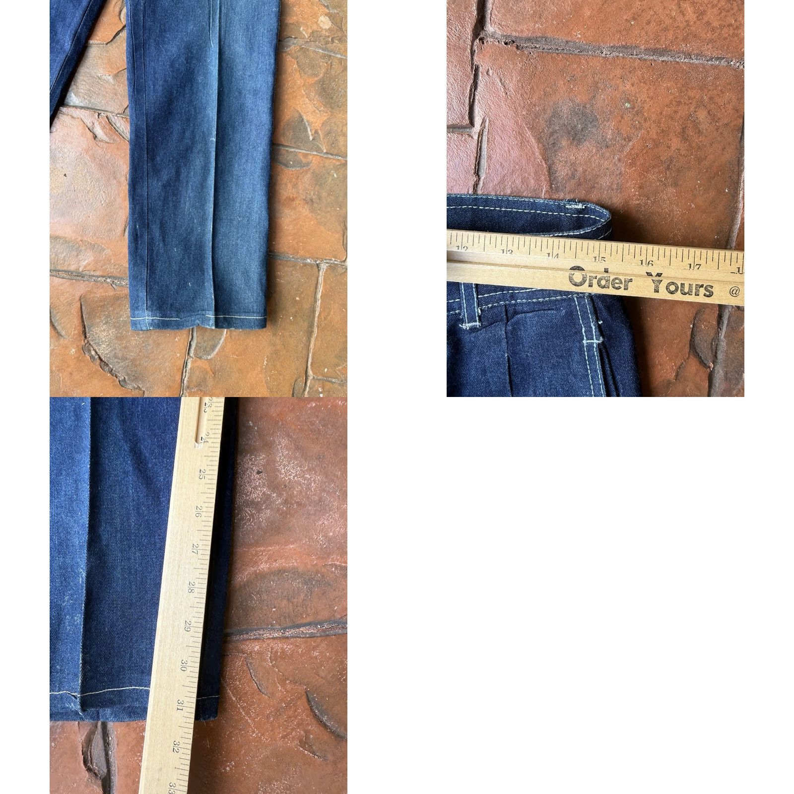 Vintage VINTAGE Andre De Leure Jeans Men 33x31 Straight Denim Blue 90s Mens Jeans Straight Leg Dark Wash Embroidered Pockets Size US 33 - 8 Thumbnail