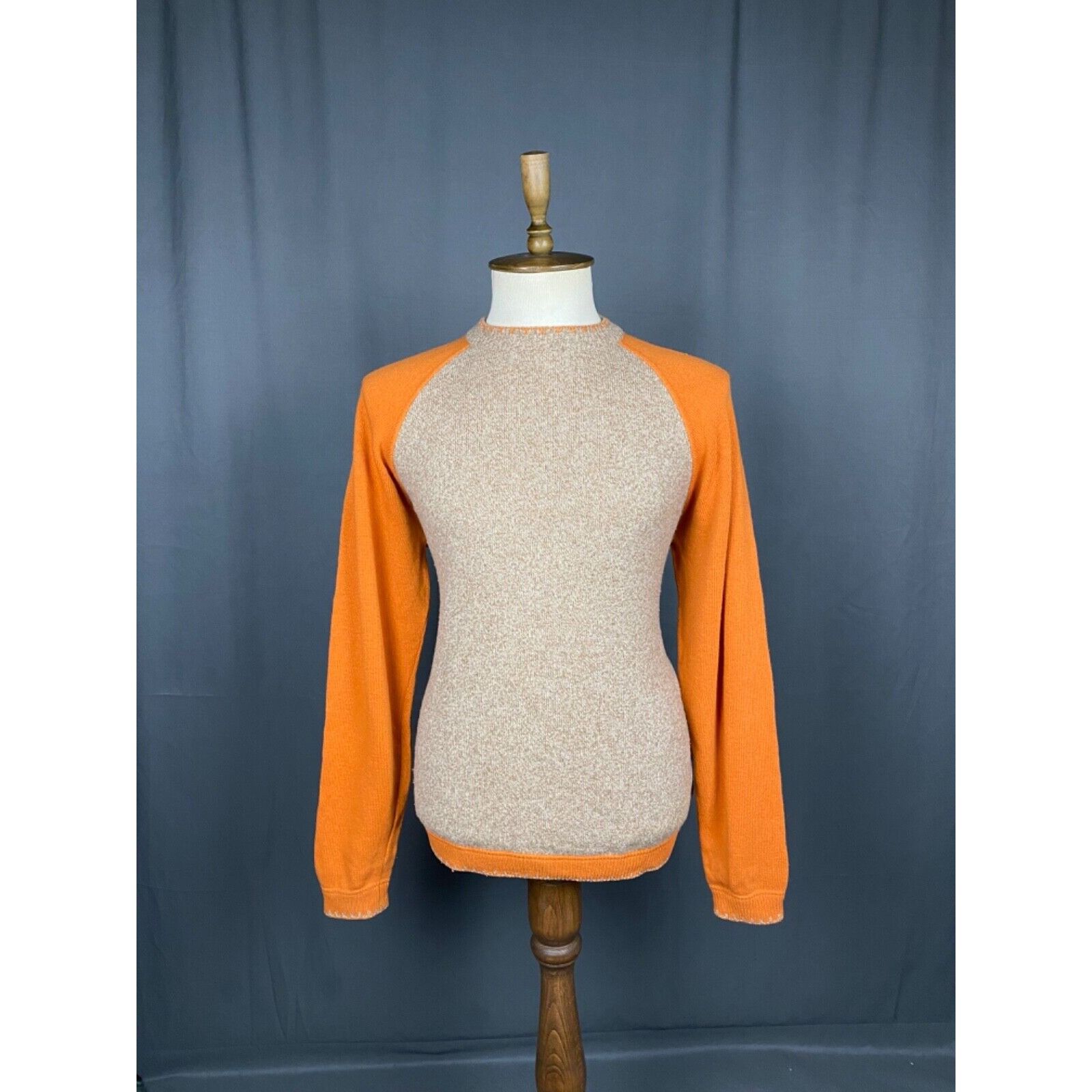 Etro Etro Men's Gray Orange Wool Cashmere Crewneck Sweater Size X Size US XL / EU 56 / 4 - 3 Thumbnail