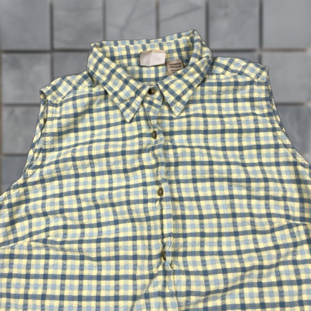 Vintage VINTAGE Woolrich Shirt Womens M Green Yellow Tank Mom Casual Summer Ladies Button M Size M / US 6-8 / IT 42-44 - 1 Thumbnail
