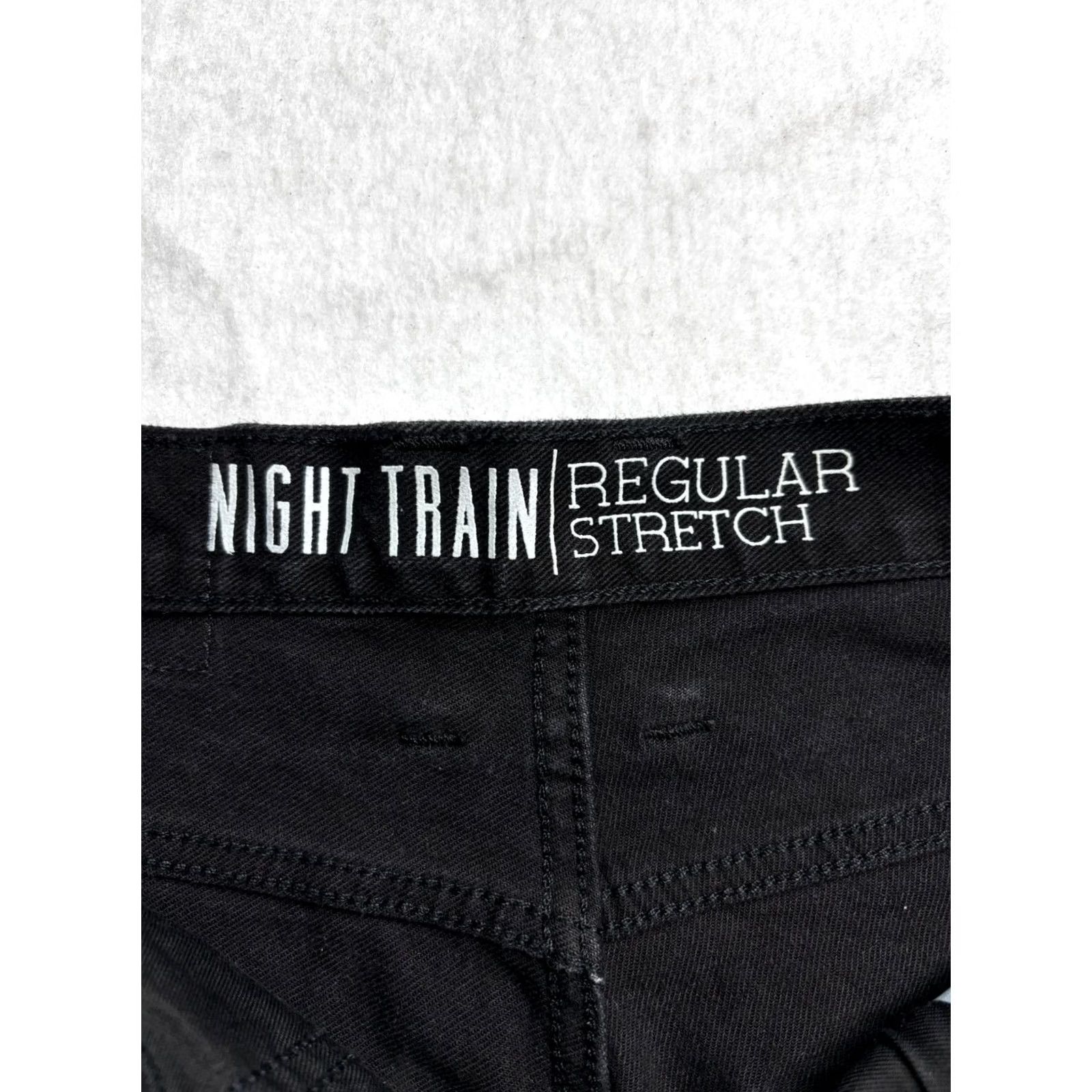 Vintage Free World Night Train Jeans Mens 28 Fit (29x27) Black Regular Straight Pockets Size US 28 / EU 44 - 4 Thumbnail