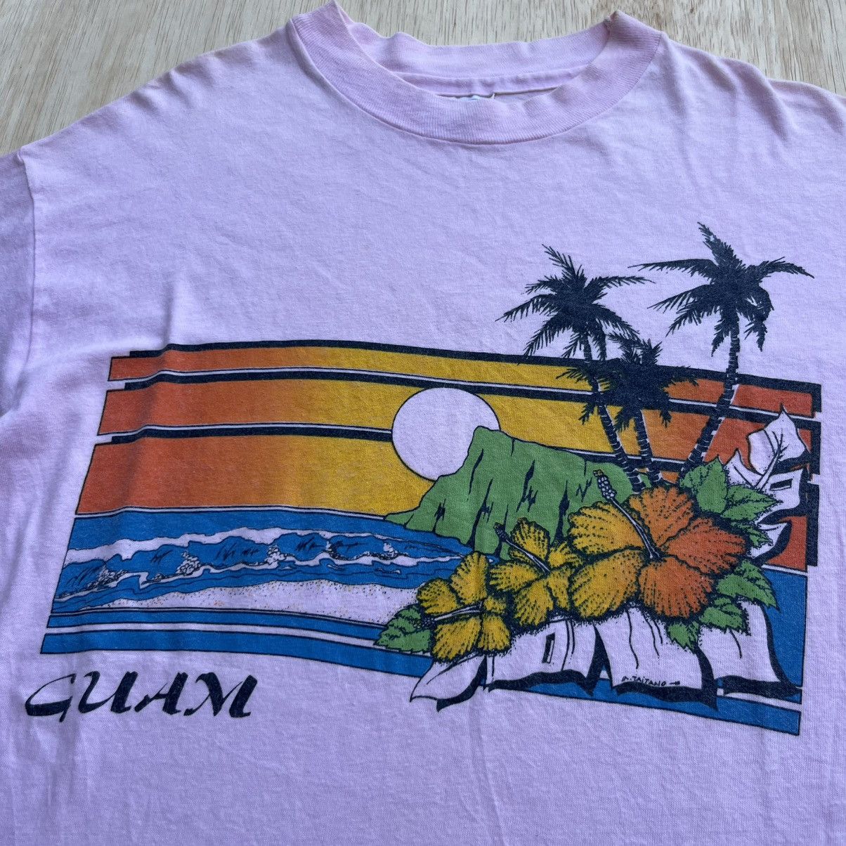 Hanes VINTAGE HAWAIIAN BEACH TEE GUAM HANES 90s Size US L / EU 52-54 / 3 - 2 Thumbnail