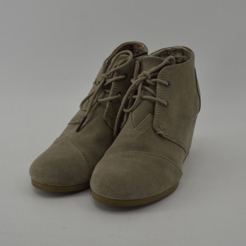 Toms Women’s Taupe Suede Wedge Booties Lace-Up Ankle Boots Size 8 Size US 8 / IT 38 - 3 Thumbnail