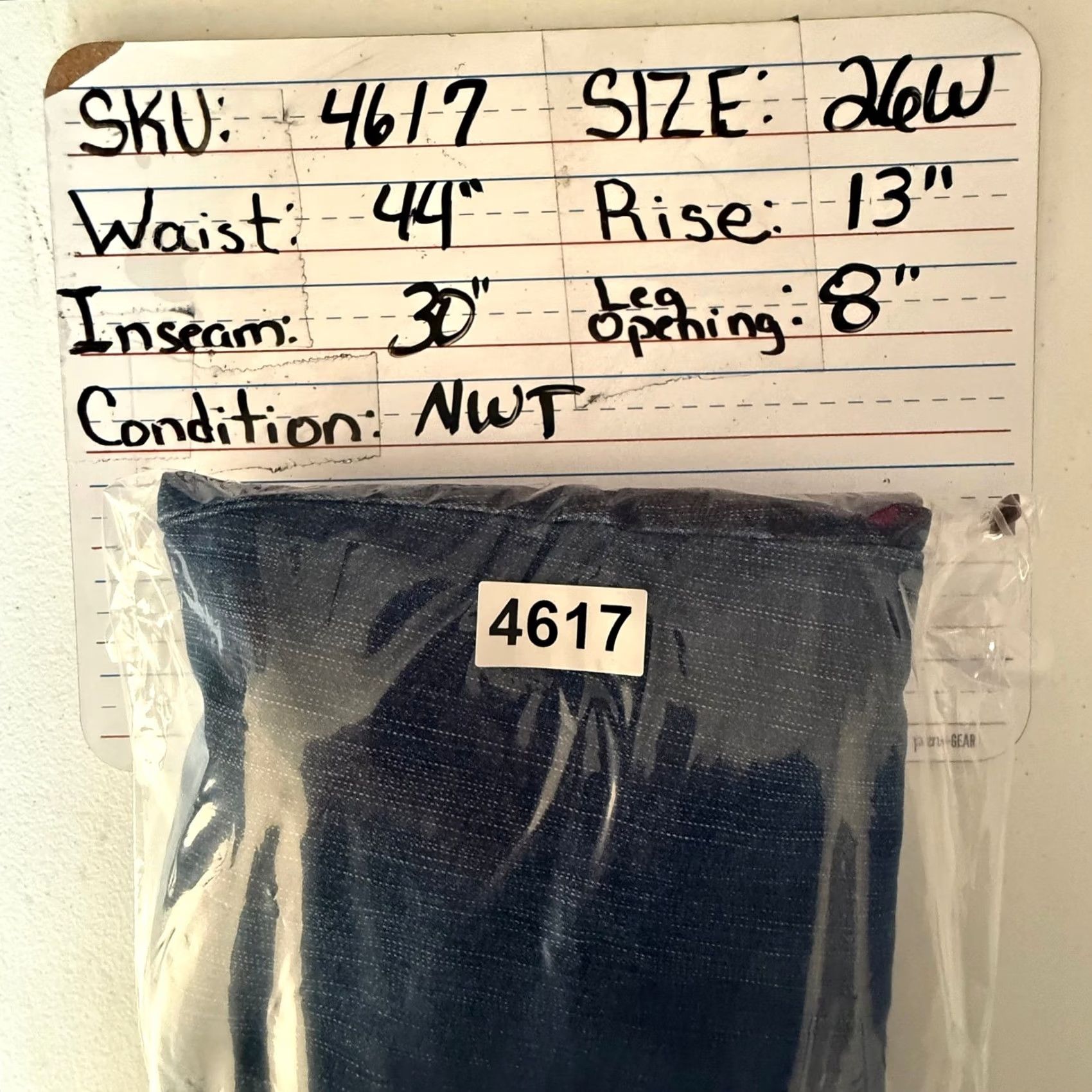 Vintage CHIC Jeans 26W Elastic Waist Straight Leg Denim Comfort 102CJ66MS NWT 90s Women Size 26" / US 2 / IT 38 - 7 Thumbnail