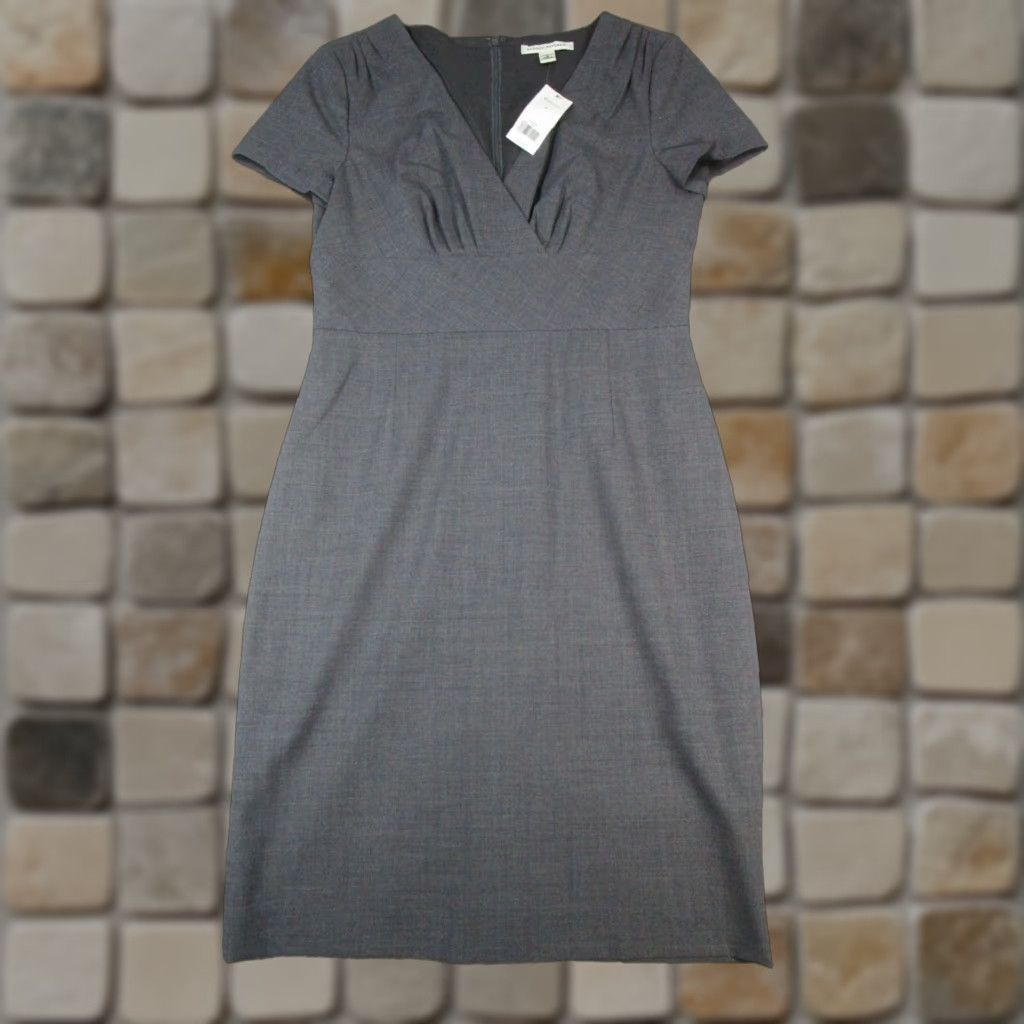 Banana Republic Banana Republic Dress Womens 4 Gray Wool Blouson Bodycon New Size S / US 4 / IT 40 - 1 Thumbnail