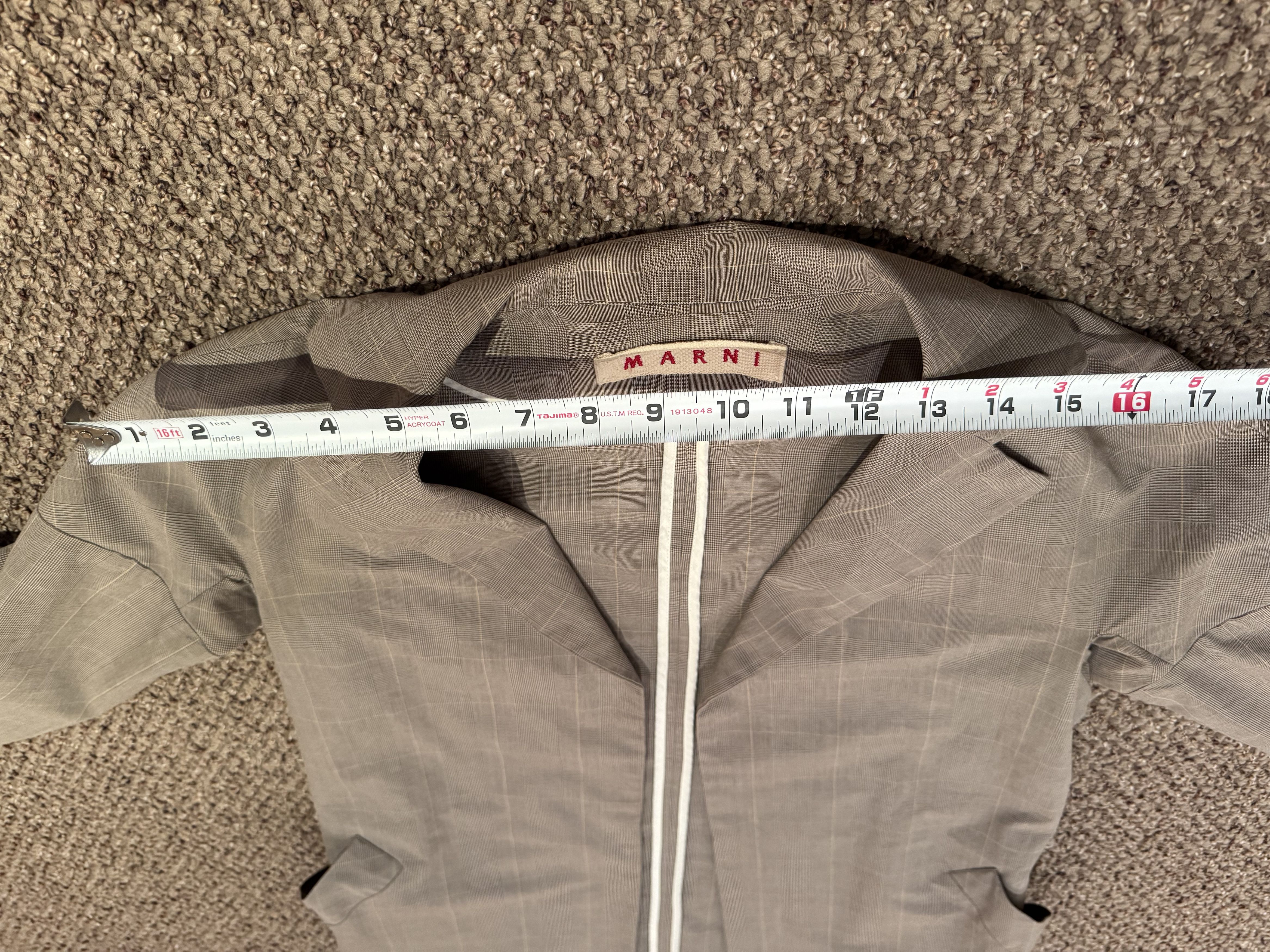 Marni Marni Glen Check Cotton Coat (Beige, Size 38) Size XS / US 0-2 / IT 36-38 - 5 Thumbnail
