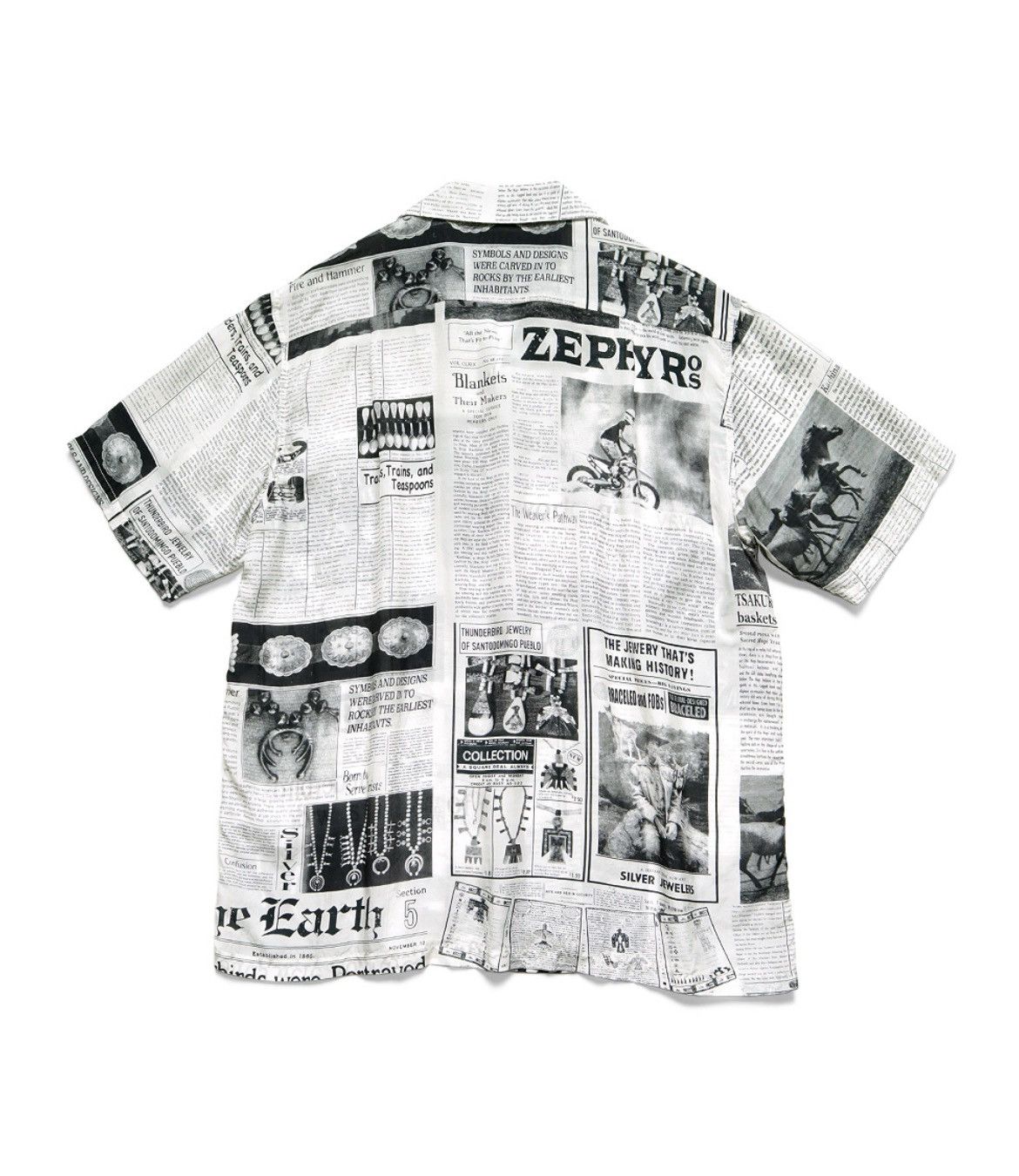 Kapital Silk Rayon Pueblo News Newspaper Pattern Aloha Shirt size 3 Size US L / EU 52-54 / 3 - 2 Thumbnail