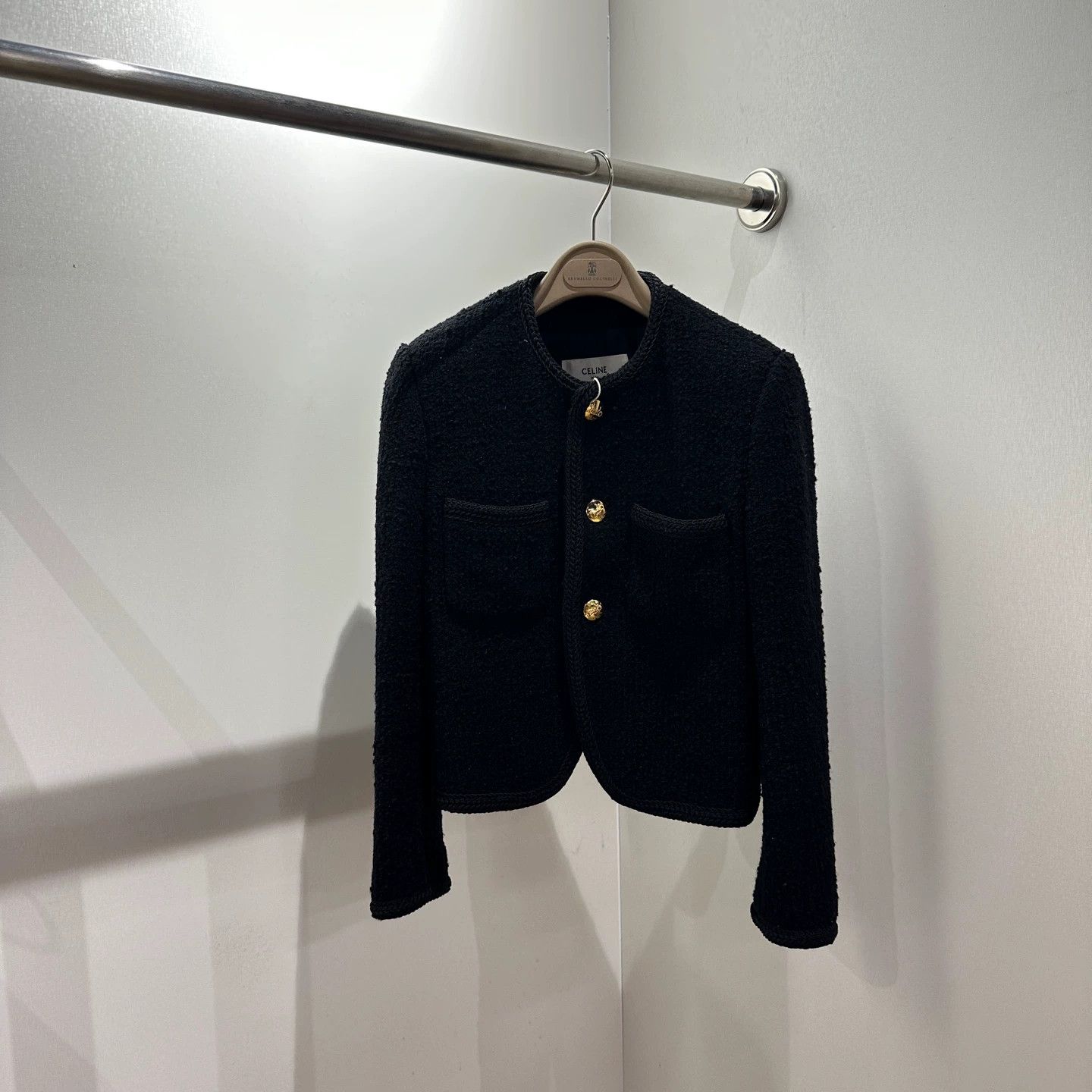 Celine Celine Carriage Gold Button Tweed Cotton Coat 36 Size XS / US 0-2 / IT 36-38 - 1 Thumbnail