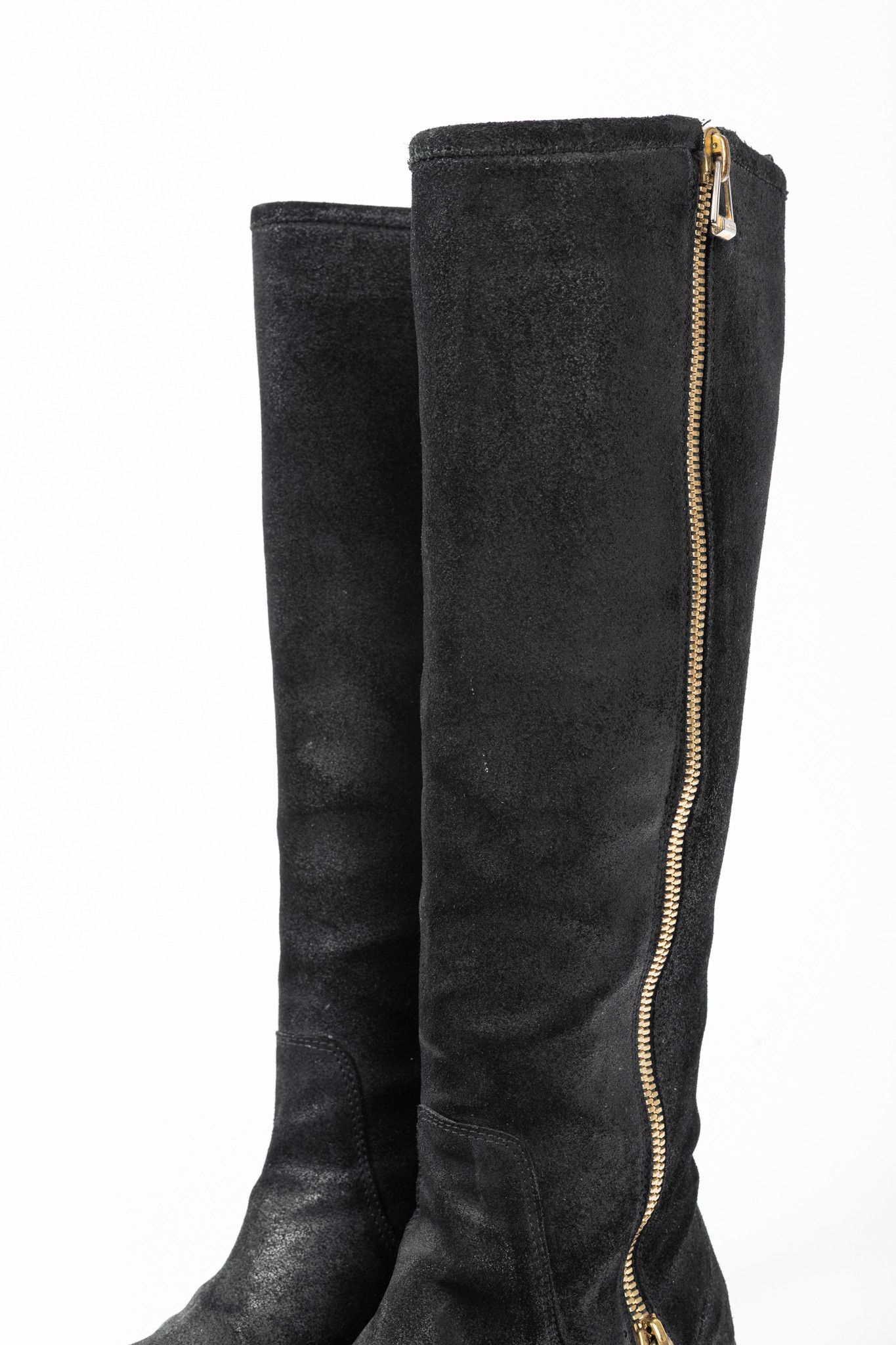 Jimmy Choo Jimmy Choo Doreen Black Rugged Suede Knee-High Boots Size US 7 / IT 37 - 7 Thumbnail