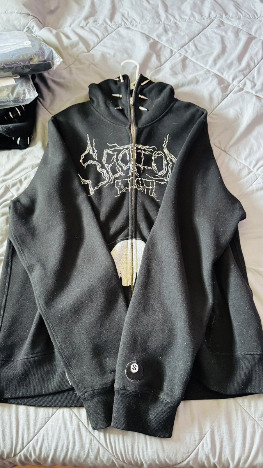 Section 8 Section8LA “shoot them up” Silver Rhinestone Full Zip Size US XXL / EU 58 / 5 - 1 Thumbnail