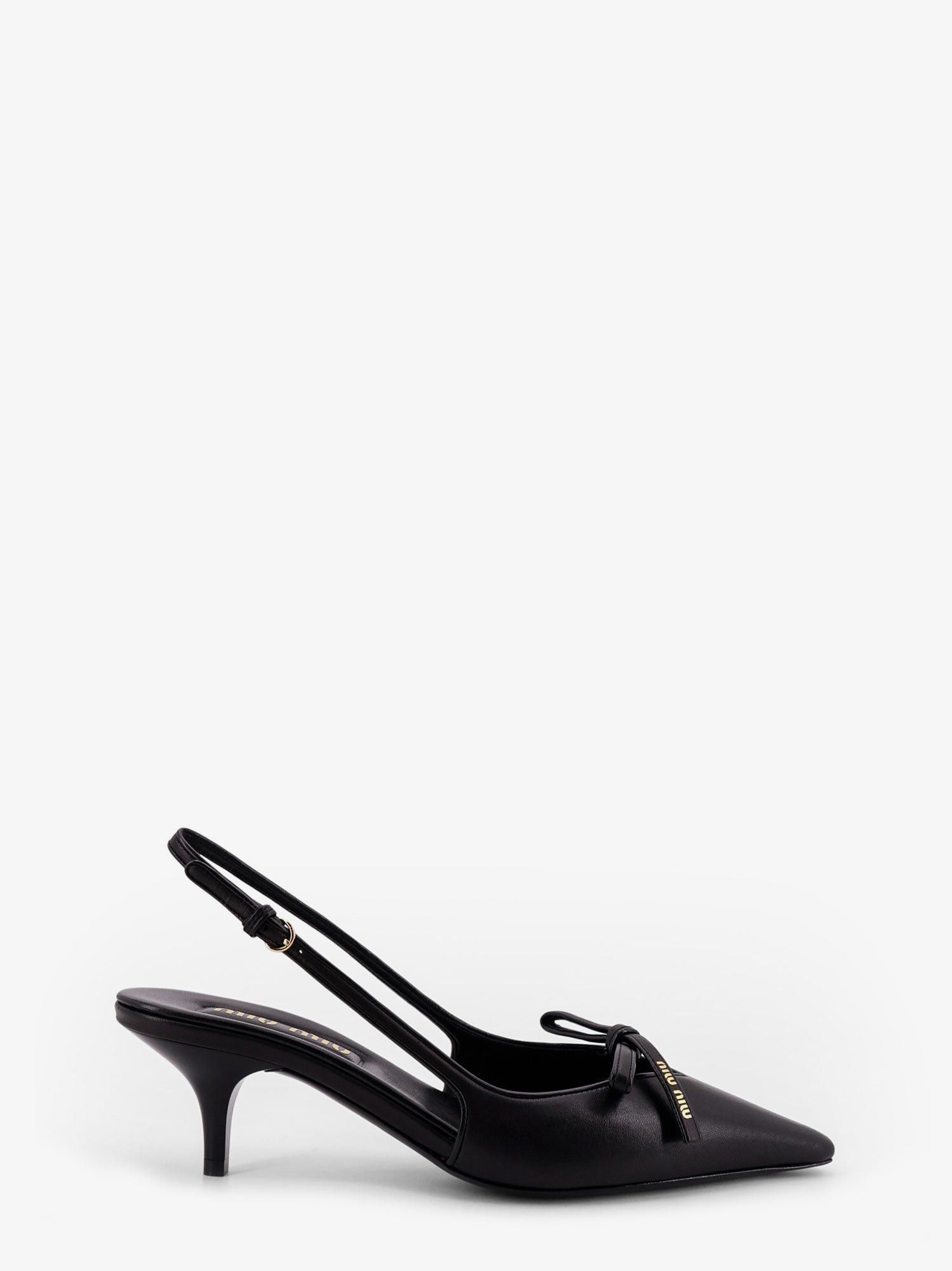 Miu Miu Leather Decollete With Logo Bow Detail Size US 10 / IT 40 - 1 Thumbnail