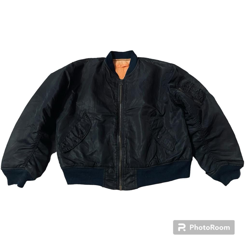 image of Alpha Industries x Bomber Jacket Vintage Reversible Flyer's Man Jacket in Black, Men's (Size Large)