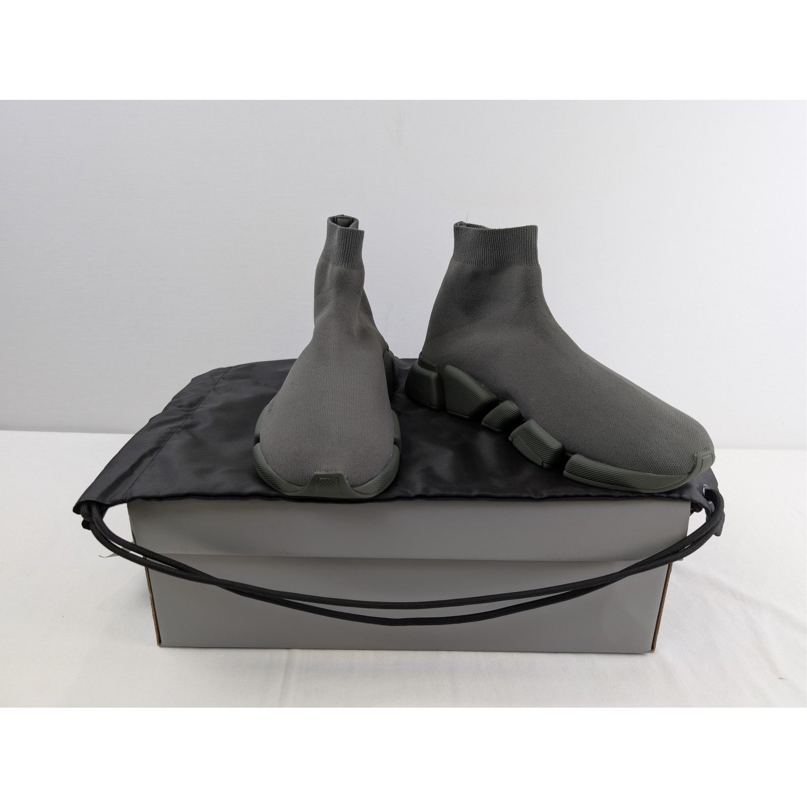 Balenciaga o1rshd1 Speed 2.0 LT New Recycled Knit Sneakers in Dark kaki Size US 12 / EU 45 - 18 Thumbnail