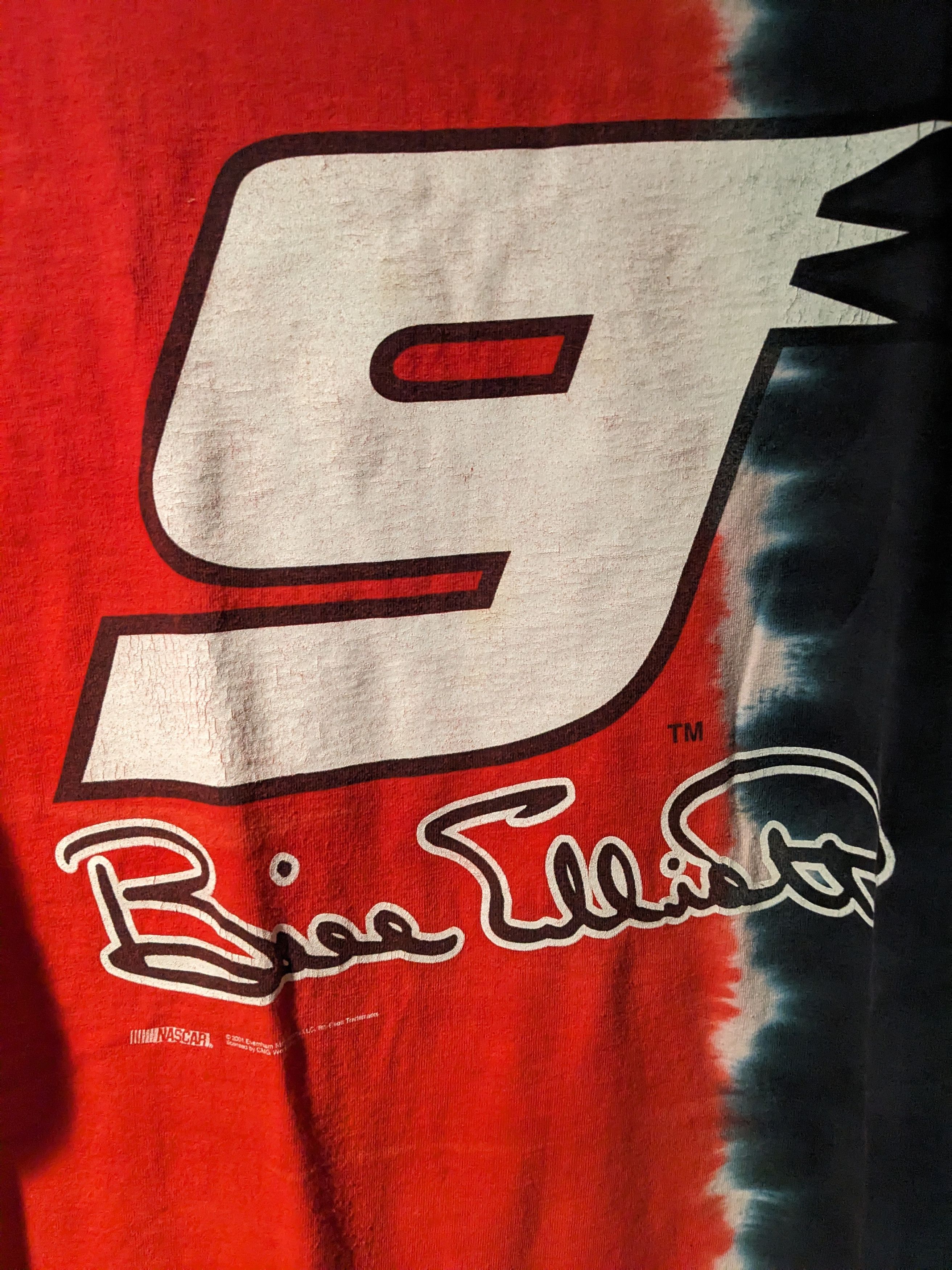 Chase Authentics × NASCAR × Vintage Vintage 90s Bill Elliot Nascar Chase Authent Tie Dye T-Shirt Size US XL / EU 56 / 4 - 2 Thumbnail