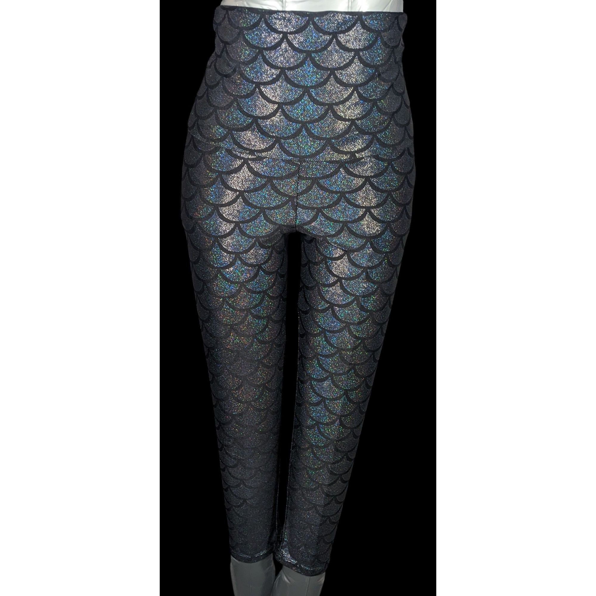 Rainbow Trout Leggings Emily Hsu Black Prismatic Rainbow Fish