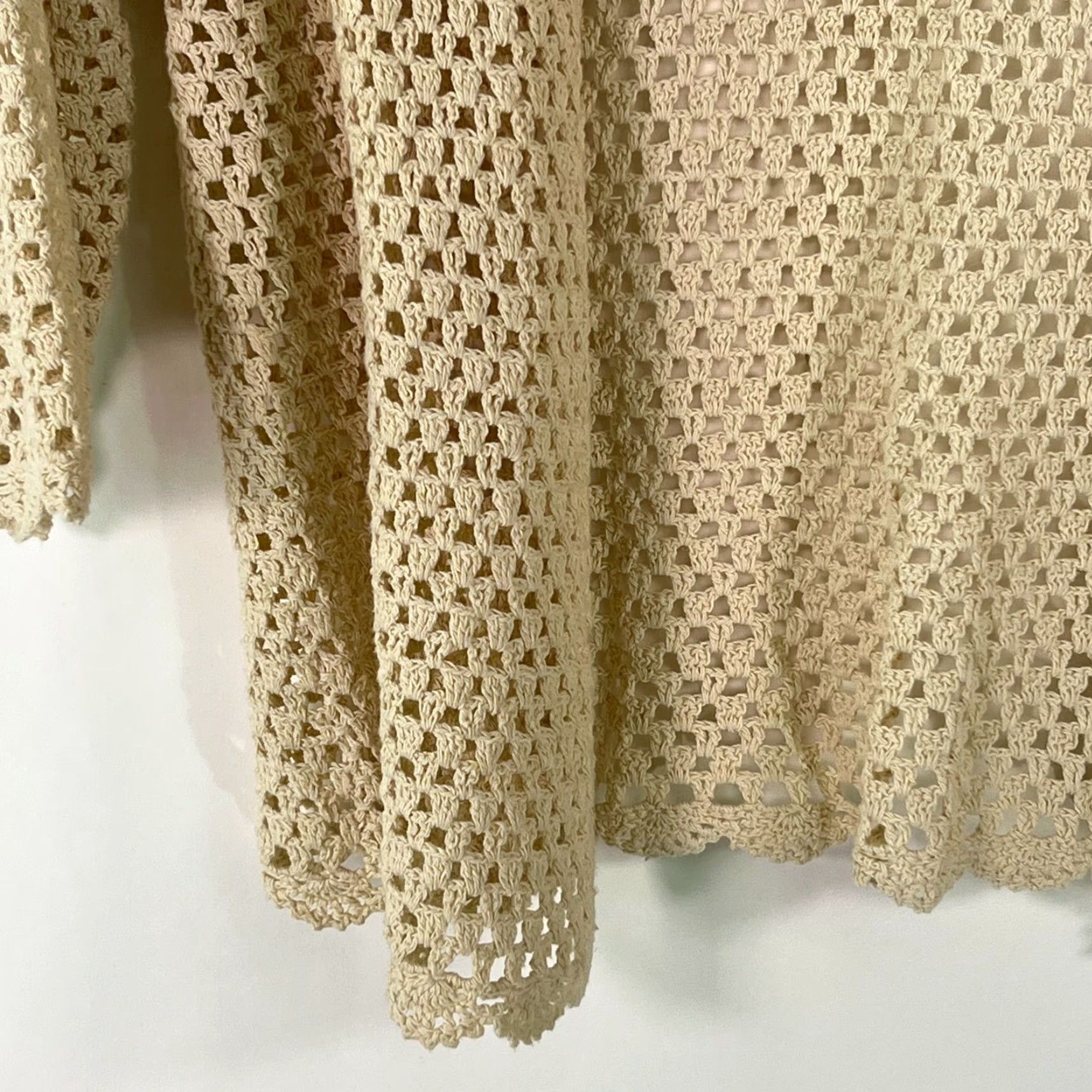 Jim Thompson Norm Thompson Womens Cardigan Sweater Open Knit 3/4 Sleeve Cream Size S Size S / US 4 / IT 40 - 4 Thumbnail