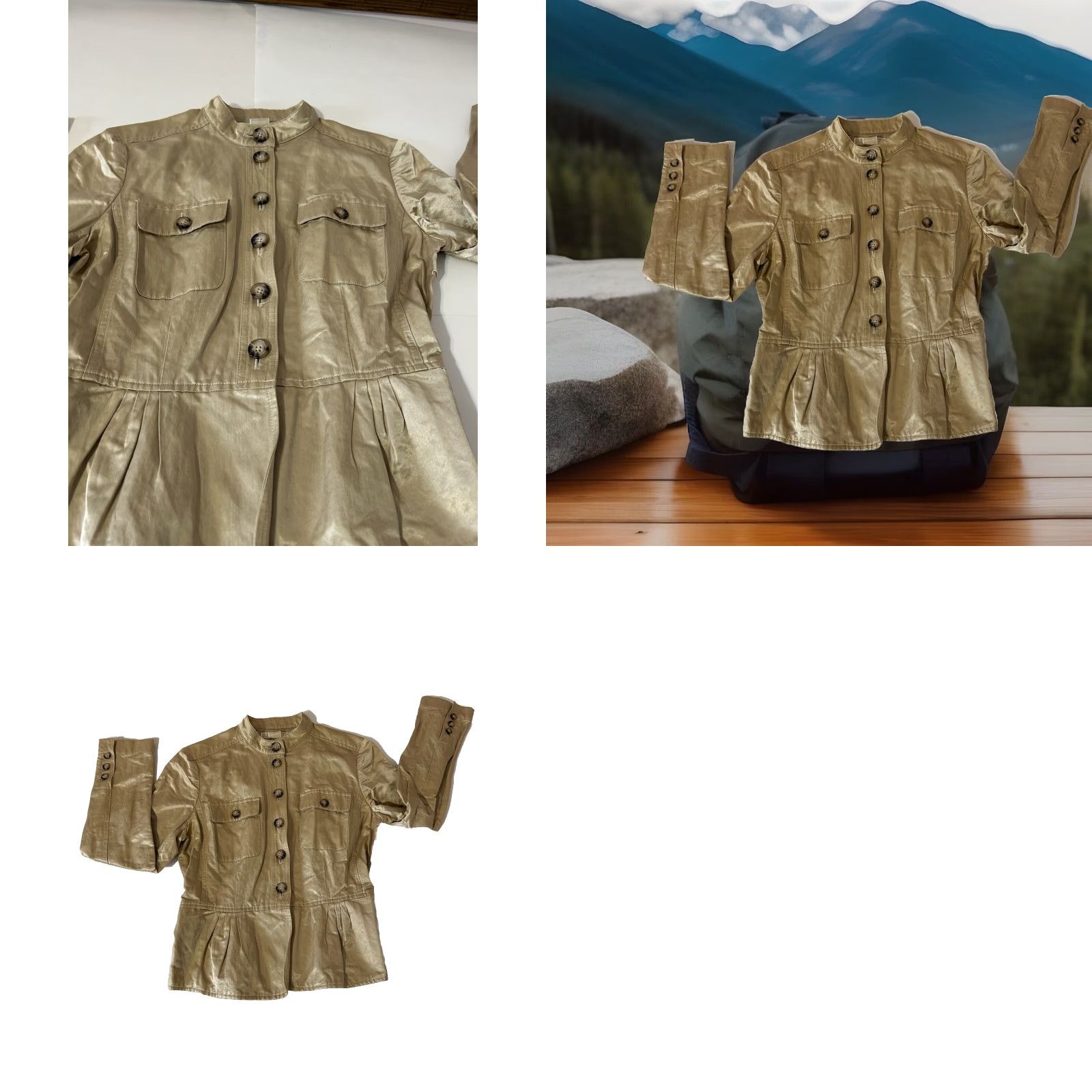 Michael Kors VINTAGE Michael Kors Jacket Women M Gold Button Up Pockets Casual Party/Cocktail Workwear Size M / US 6-8 / IT 42-44 - 11 Thumbnail