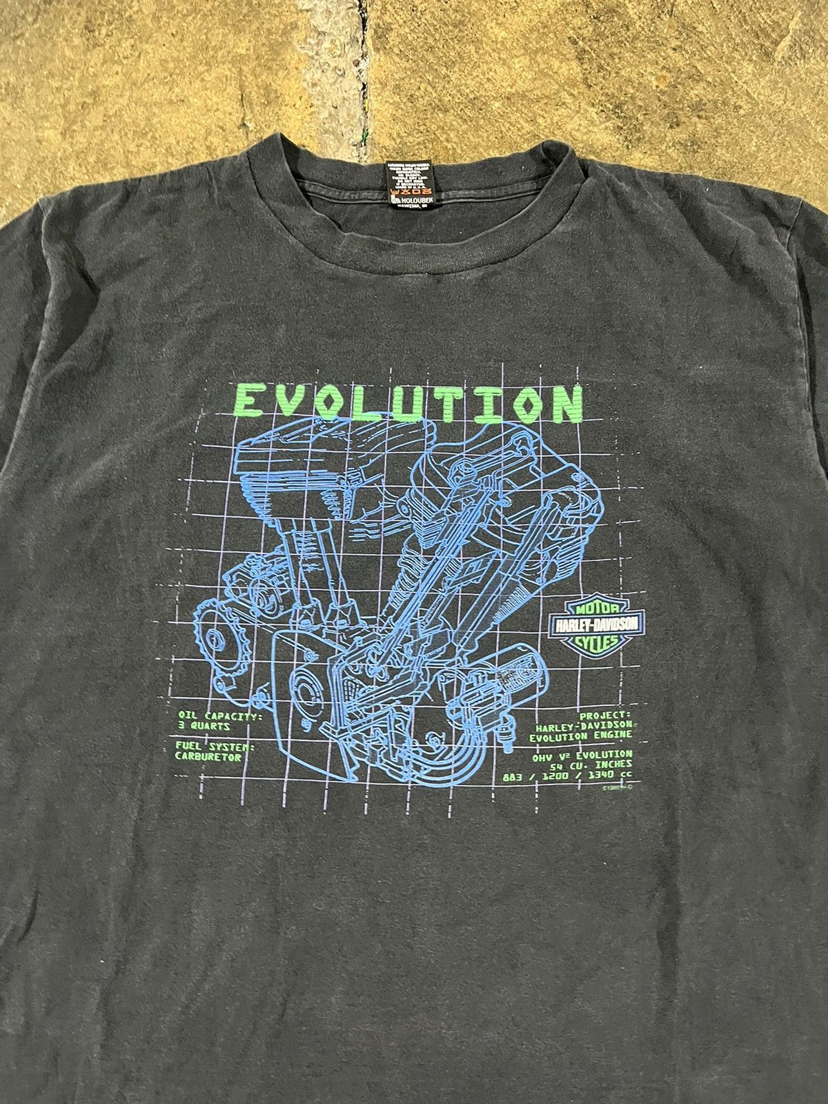 Harley Davidson × Vintage CRAZY VINTAGE 90s HARLEY DAVIDSON EVOLUTION ENGINE BIKER TEE Size US XL / EU 56 / 4 - 3 Thumbnail