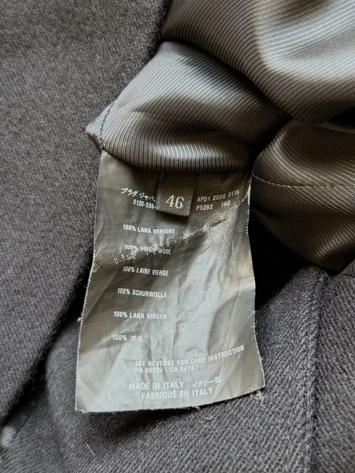 Prada Prada vintage asymmetric belted wool coat, late 90s / 2000s Size L / US 10 / IT 46 - 4 Thumbnail