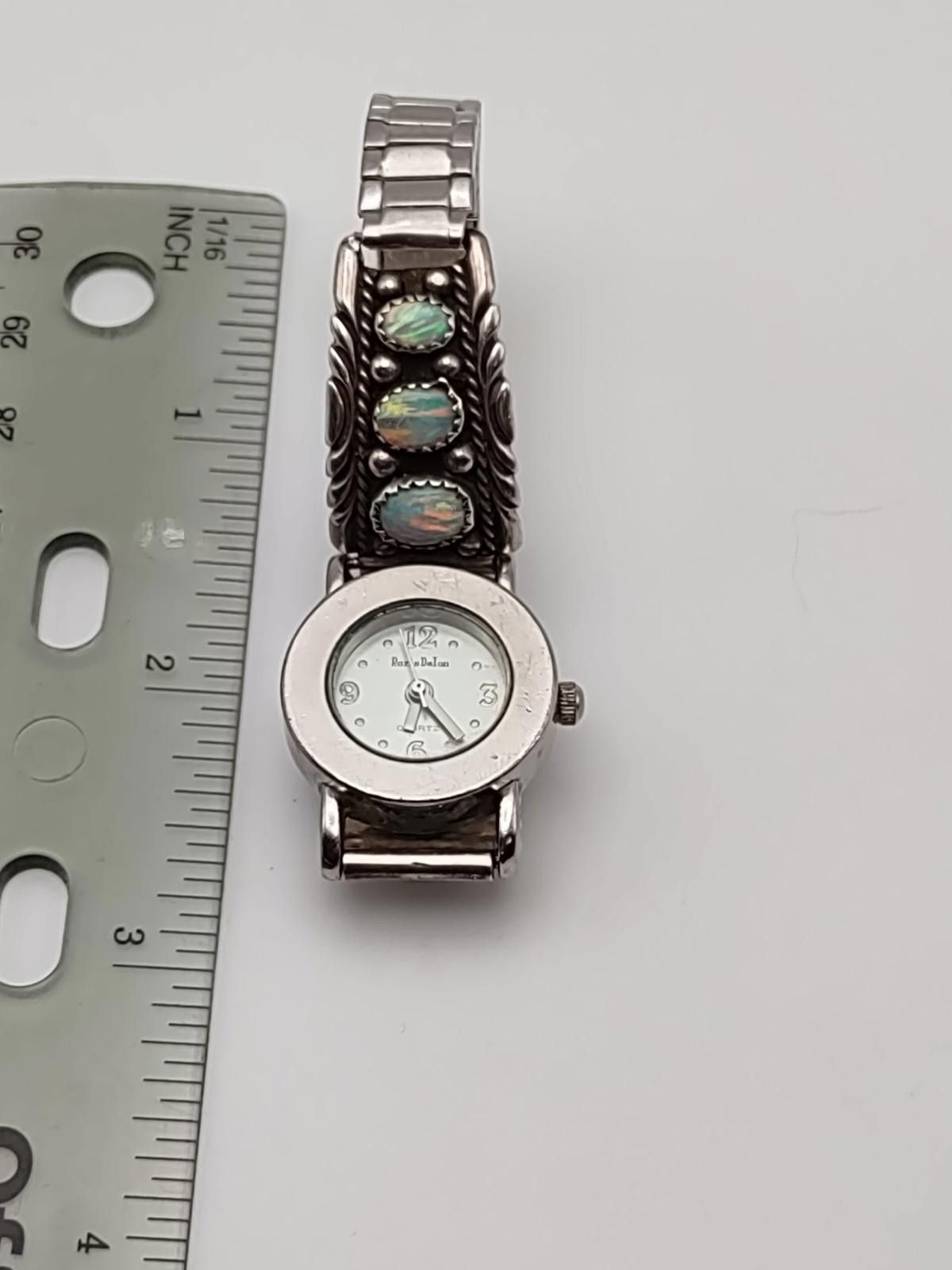Other Paris Delon Sterling Silver Opal Jewelry Watch Speidel Size ONE SIZE - 6 Thumbnail