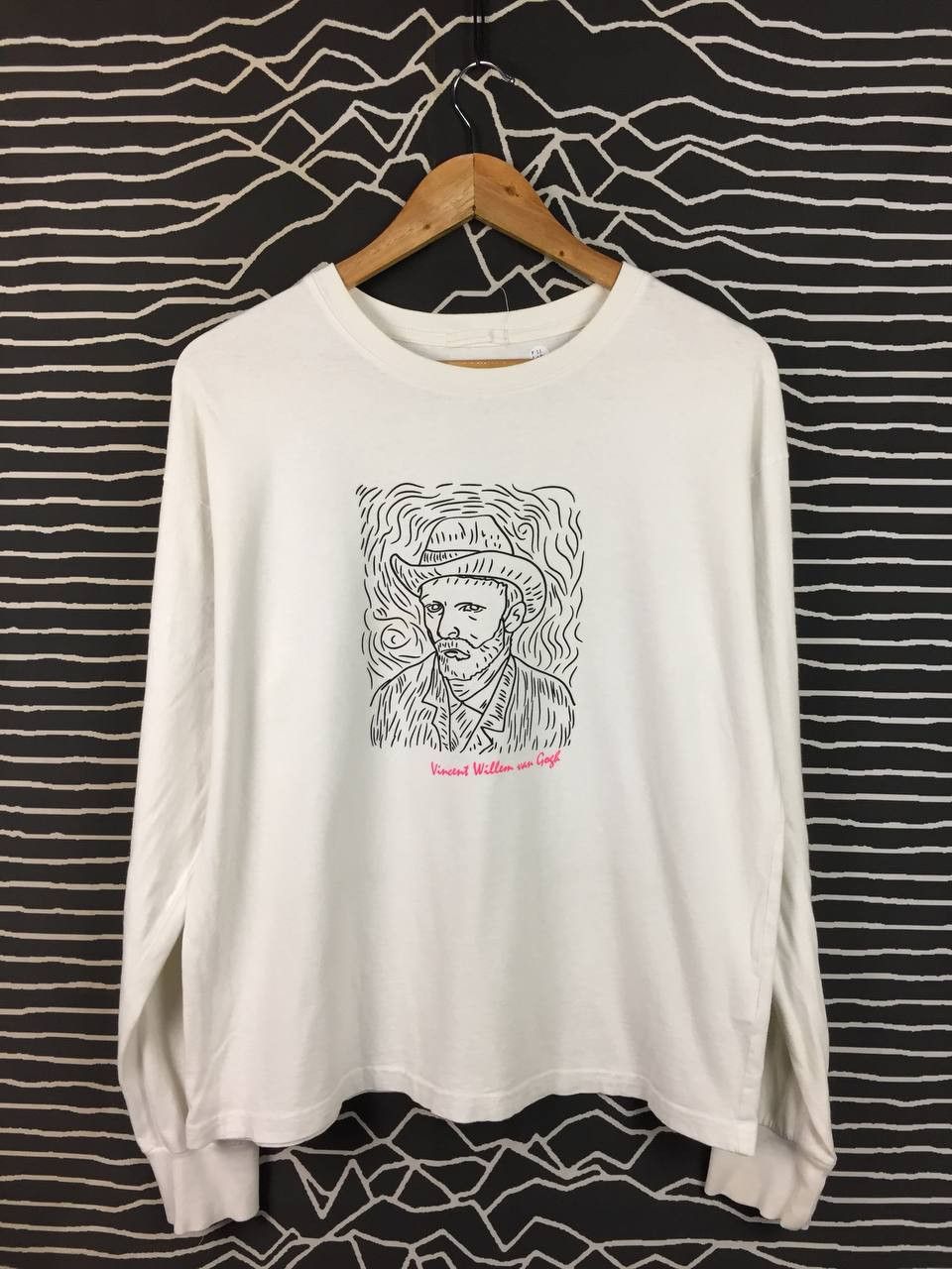 Vintage Vincent Willem Van Gogh Line Art Portrait Long Sleeve Tee Size US M / EU 48-50 / 2 - 1 Thumbnail