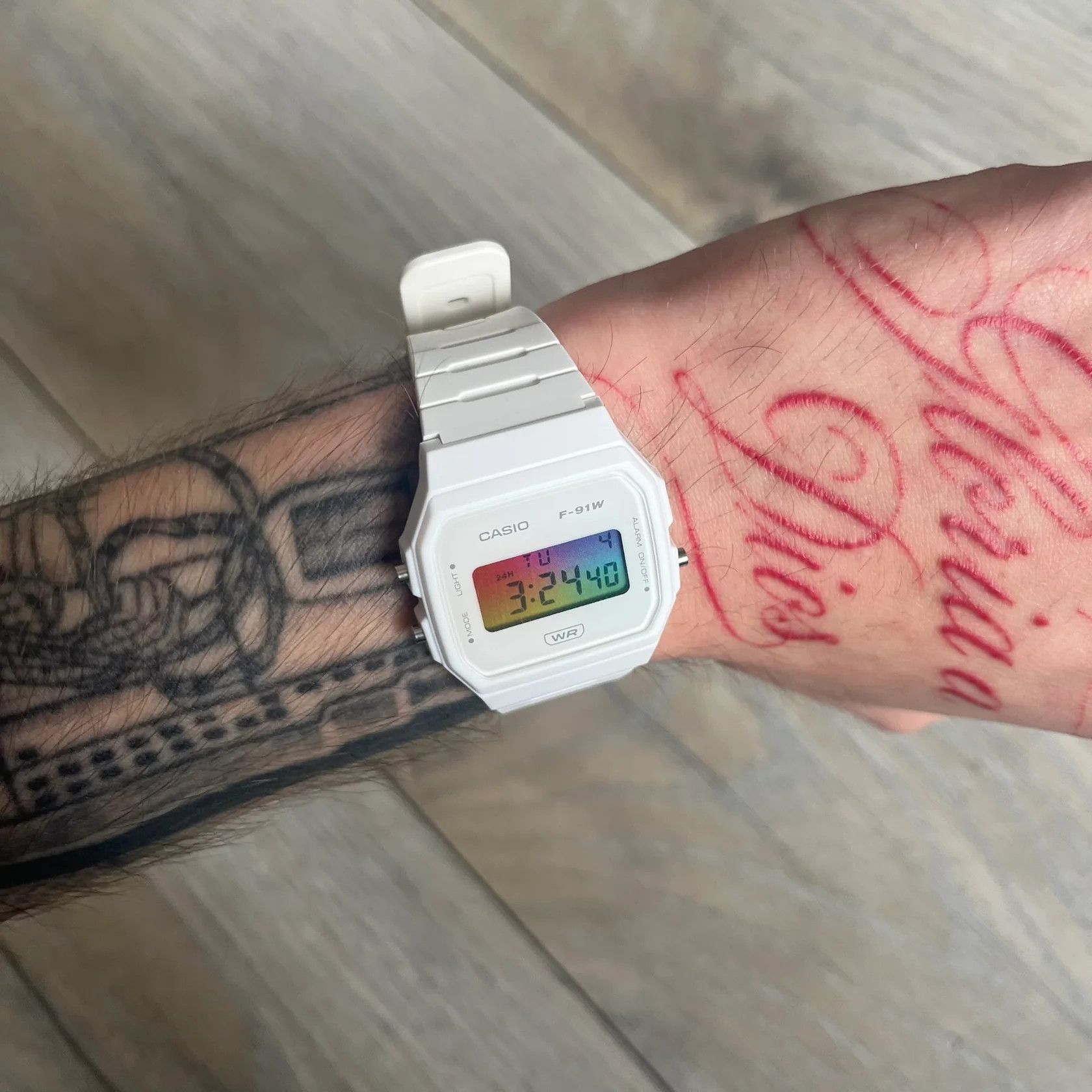 Casio Casio F-91W "Light Prism" Gradient & White Digital Watch Size ONE SIZE - 4 Thumbnail