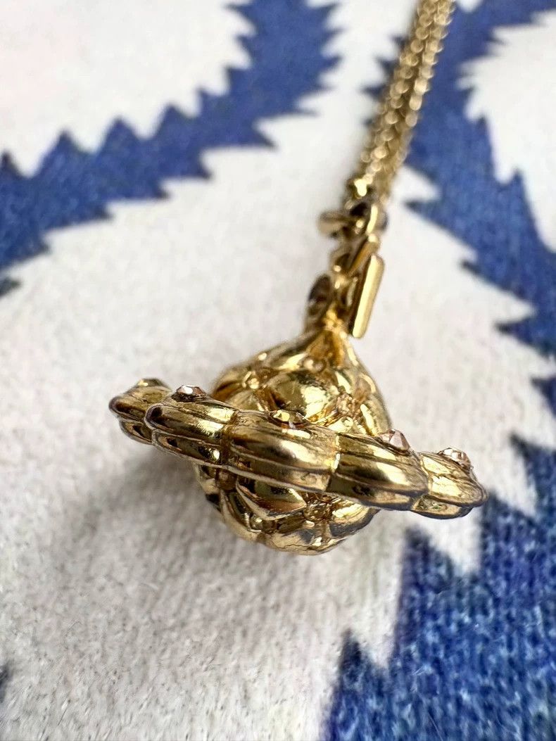 Vivienne Westwood Vivienne Westwood Vintage Gold Diamond-Embossed Orb Earth Size ONE SIZE - 3 Thumbnail