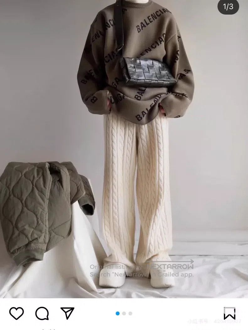 Balenciaga Balenciaga Brown Camo Letter Logo Jacquard Knit Sweater To Size US S / EU 44-46 / 1 - 9 Thumbnail