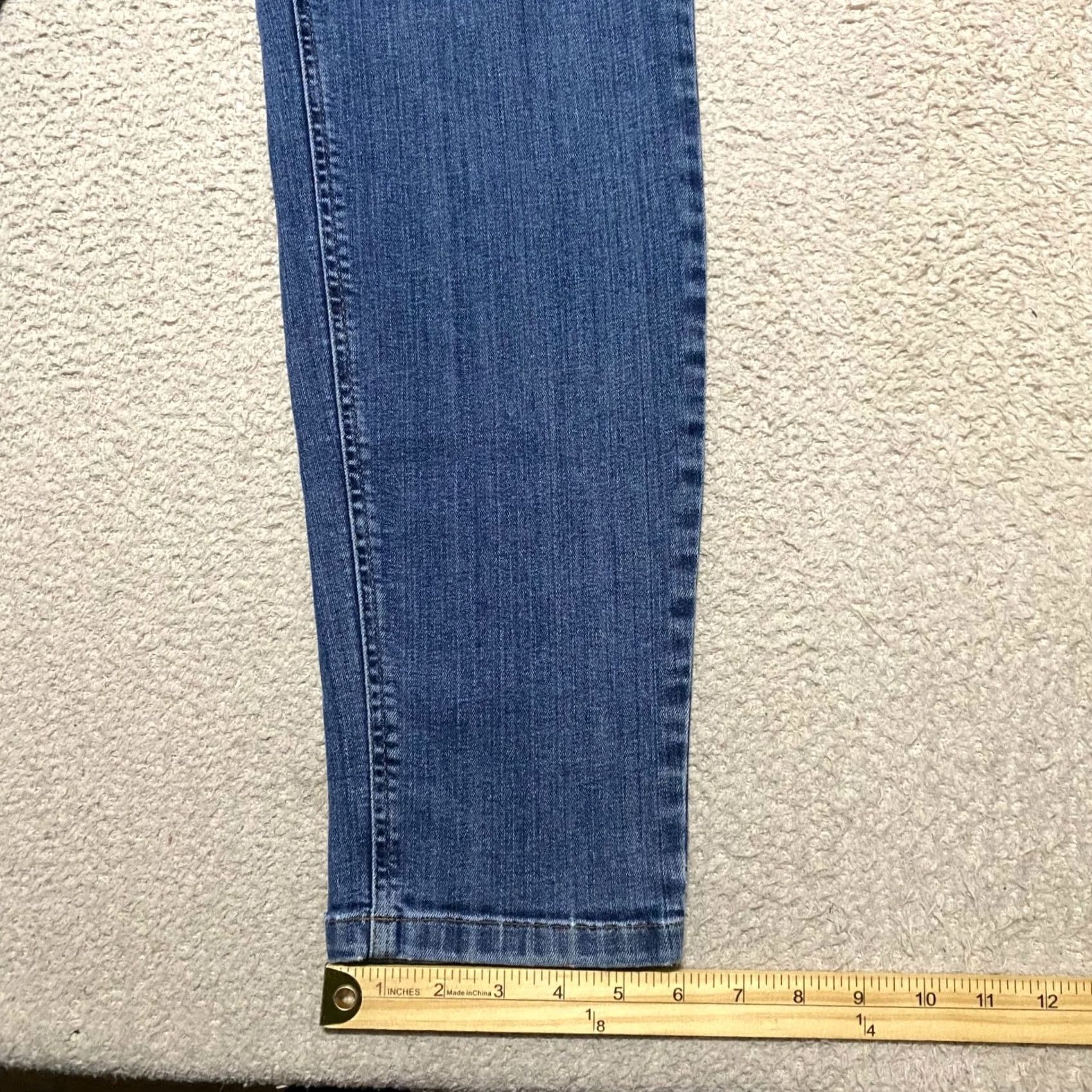 Vintage L.L. Bean Womens Jeans 18 Tall Blue Denim Medium Wash Skinny High Rise 5-Pocket Button Zip Size 25" / US 0 / IT 36 - 6 Thumbnail