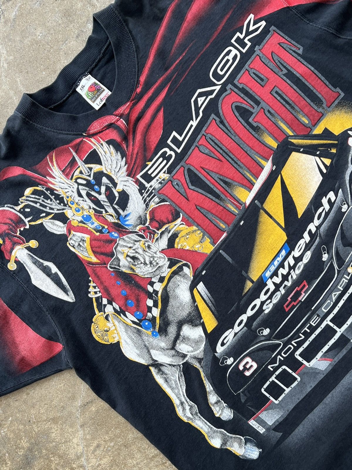希少 XL 90's NASCAR THE BLACK KNIGHT Tシャツ Dale Earnhardt Rare Dead Stock Vintage 90s Black Knight All