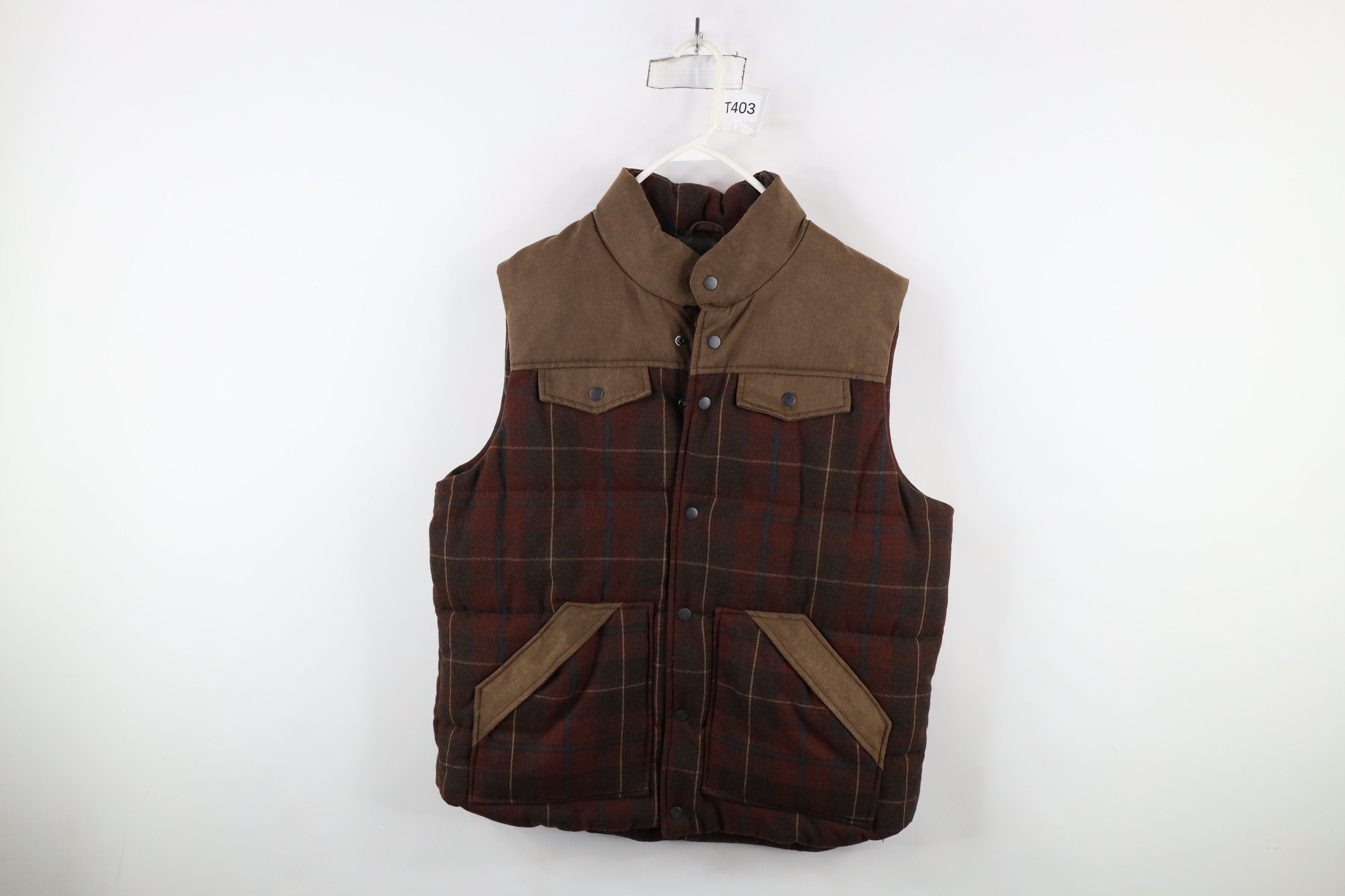 Vintage Vintage 90s Streetwear Full Button Puffer Vest Jacket Plaid Size US L / EU 52-54 / 3 - 1 Thumbnail
