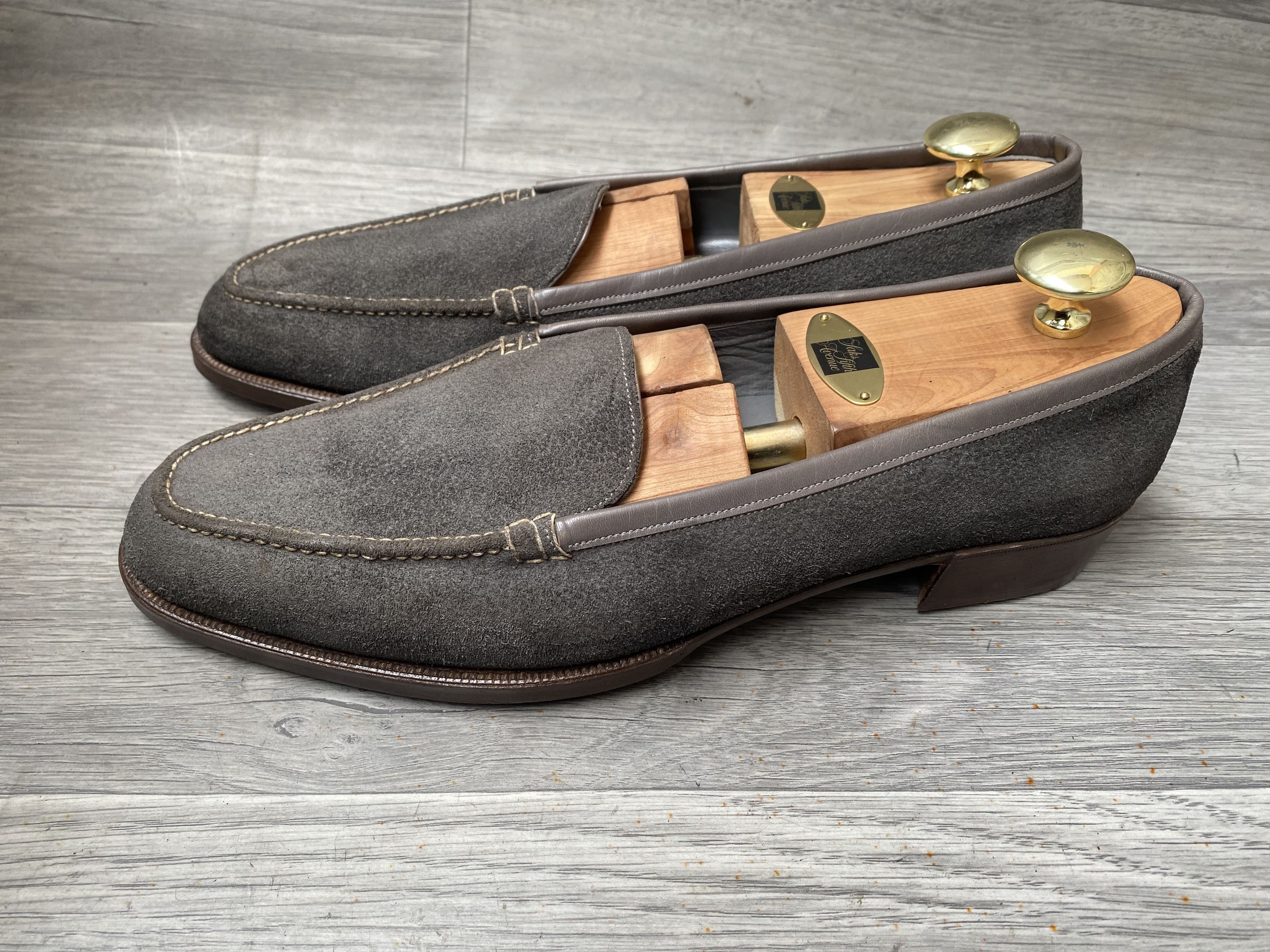 George Cleverley George cleverly grey suede slip on suede shoes sz uk 8.5 Size US 9.5 / EU 42-43 - 4 Thumbnail