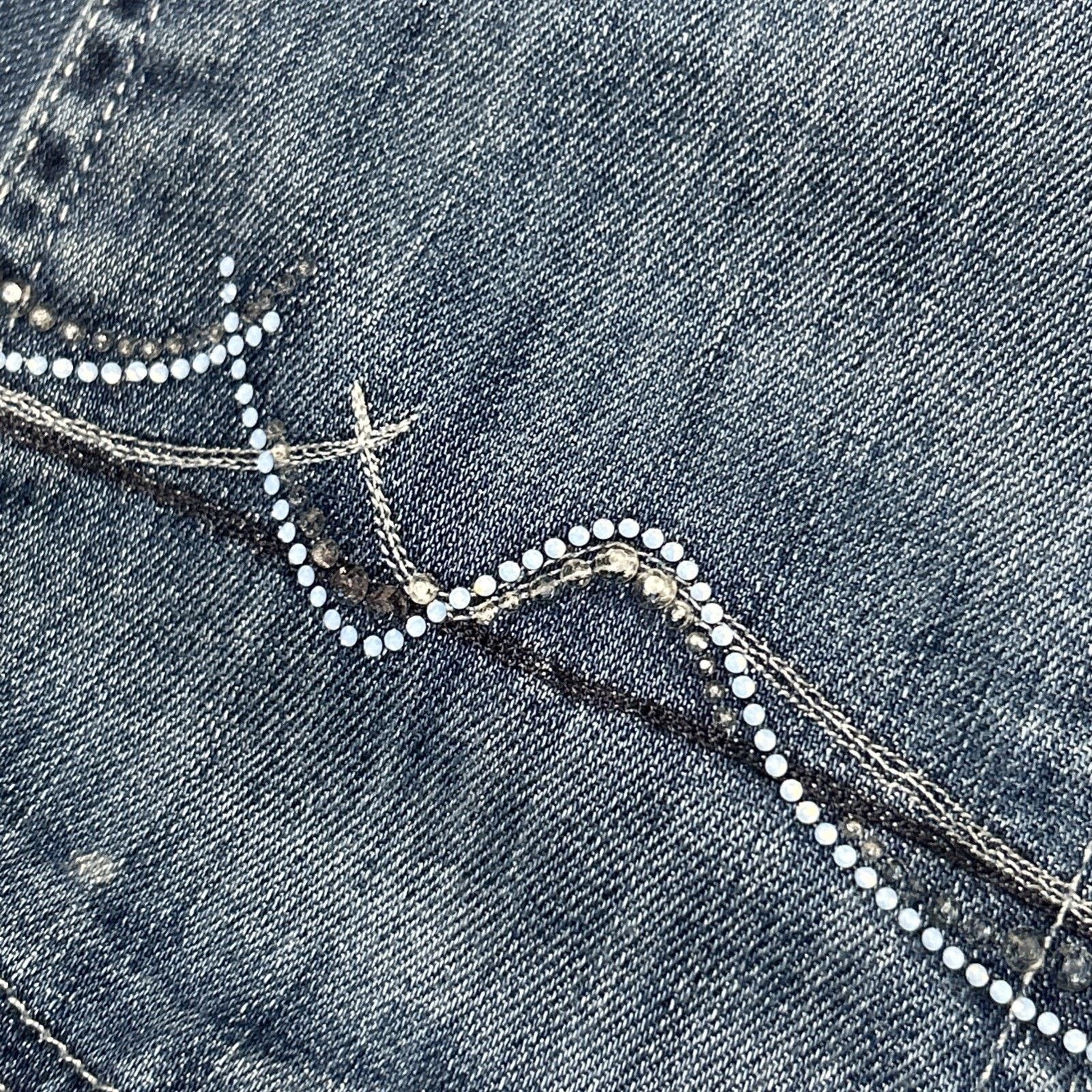 7 For All Mankind 7 For All Mankind Straight Jeans 35x33 Rhinestone Skinny Size 35" - 22 Thumbnail