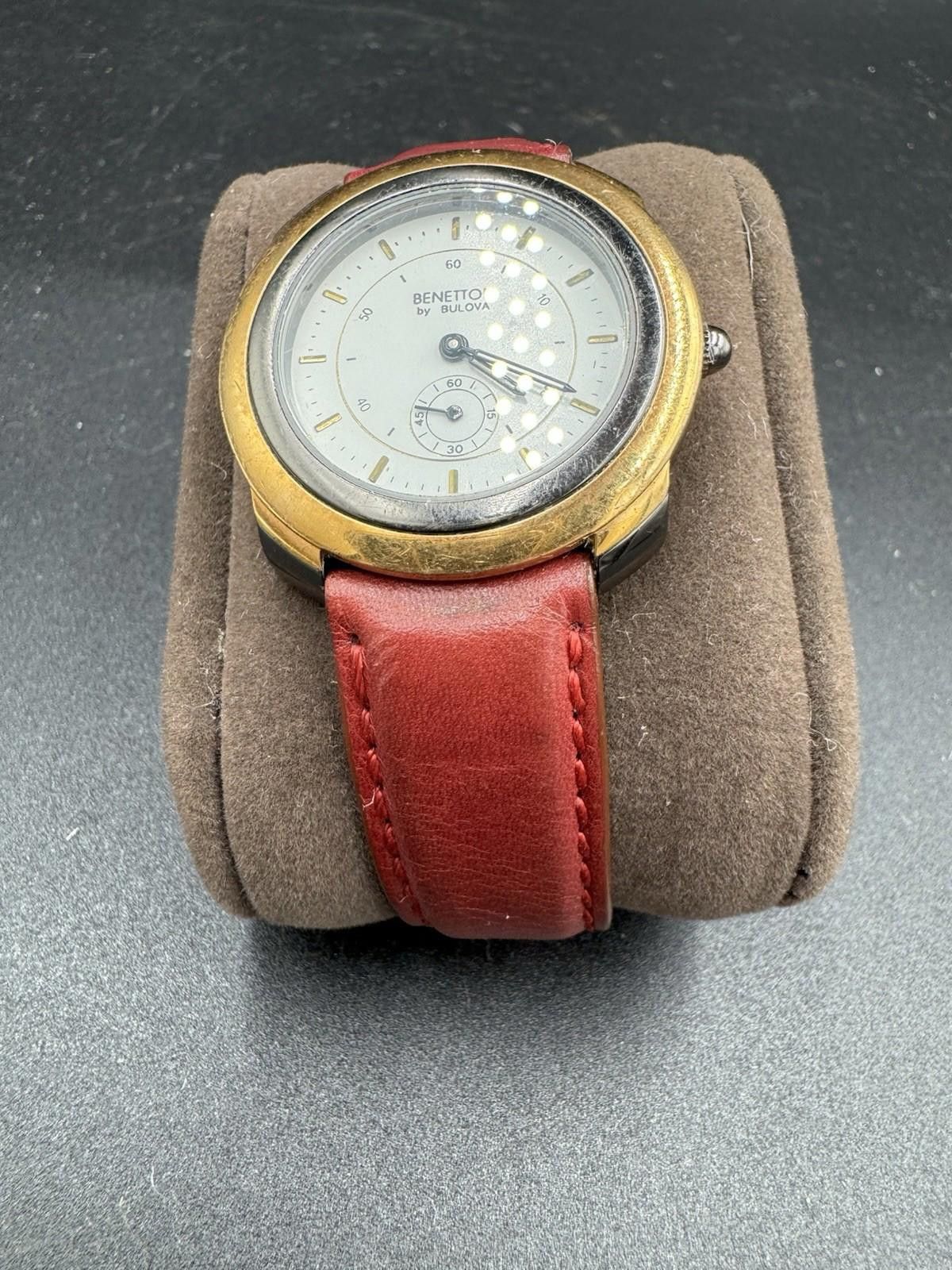 Bulova Vintage Benetton by Bulova Tachymeter Watch Red Velvet Strap Size ONE SIZE - 7 Thumbnail