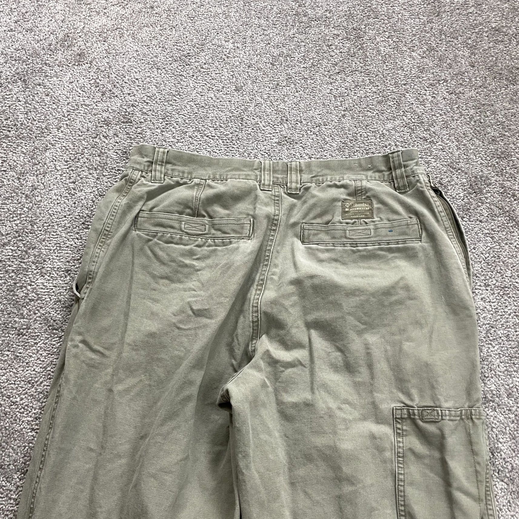 Vintage Columbia Chino Pants Mens 32 Green Straight Leg Snap Casual Cotton 32x31 Size US 32 / EU 48 - 3 Thumbnail