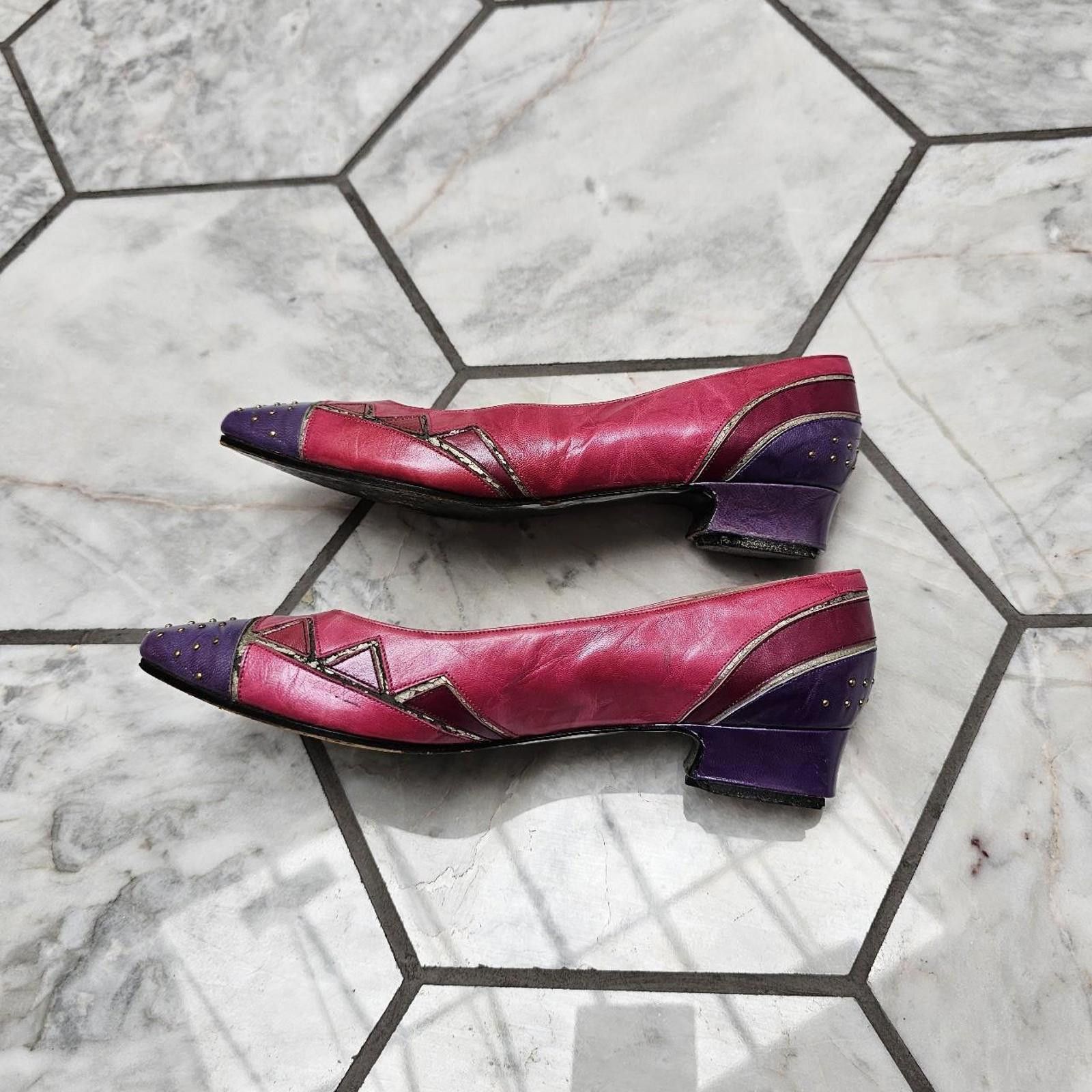 Other Pink and Purple Vintage Kitten Heels Margaret Jerrolod Size US 7 / IT 37 - 4 Thumbnail