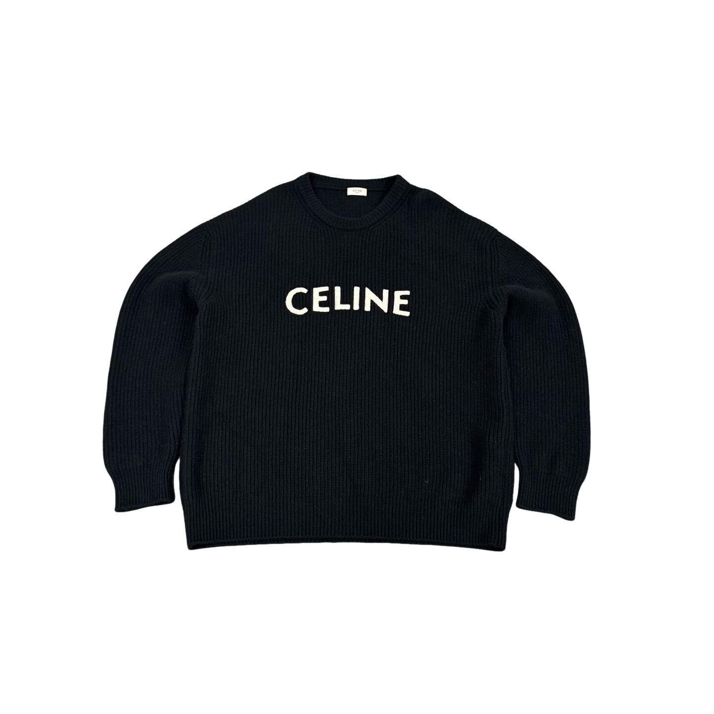 Celine Celine Logo Wool Knit Sweater L Size US L / EU 52-54 / 3 - 1 Thumbnail