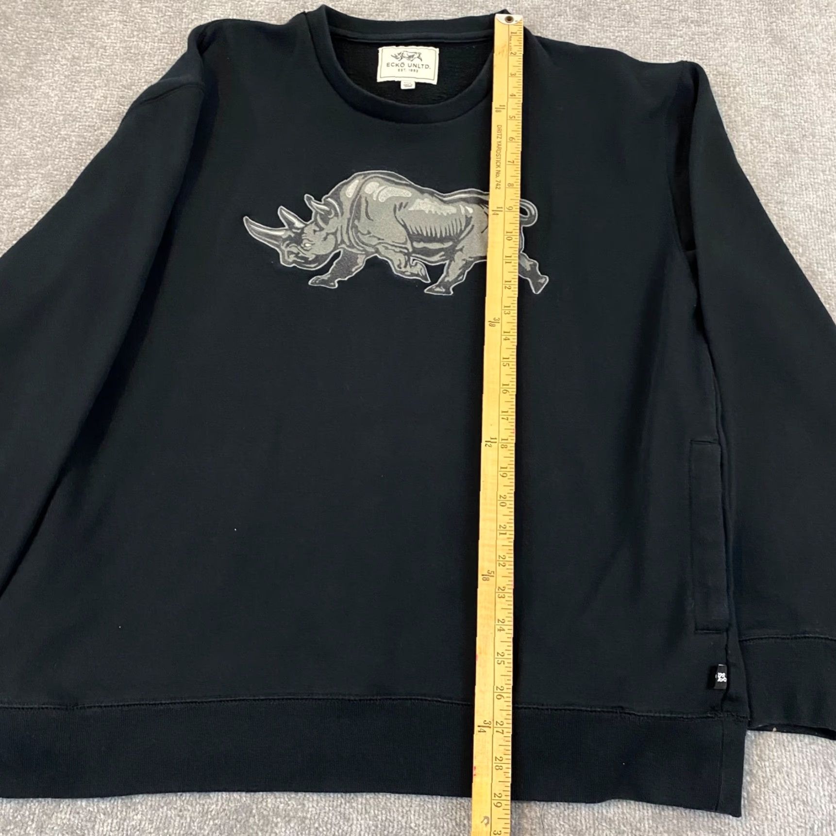 Ecko Unltd. VINTAGE Ecko Unltd Sweatshirt Mens 2XL Black Rhino Embroidered Fleece Lined Hip Hop Y2K Size US XXL / EU 58 / 5 - 6 Thumbnail