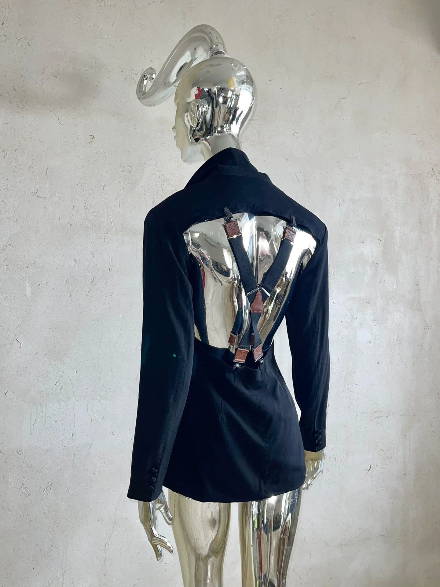 plein sud Plein Sud Back Cutout Suspender Blazer 38 (S/M) Size XS / US 0-2 / IT 36-38 - 2 Thumbnail
