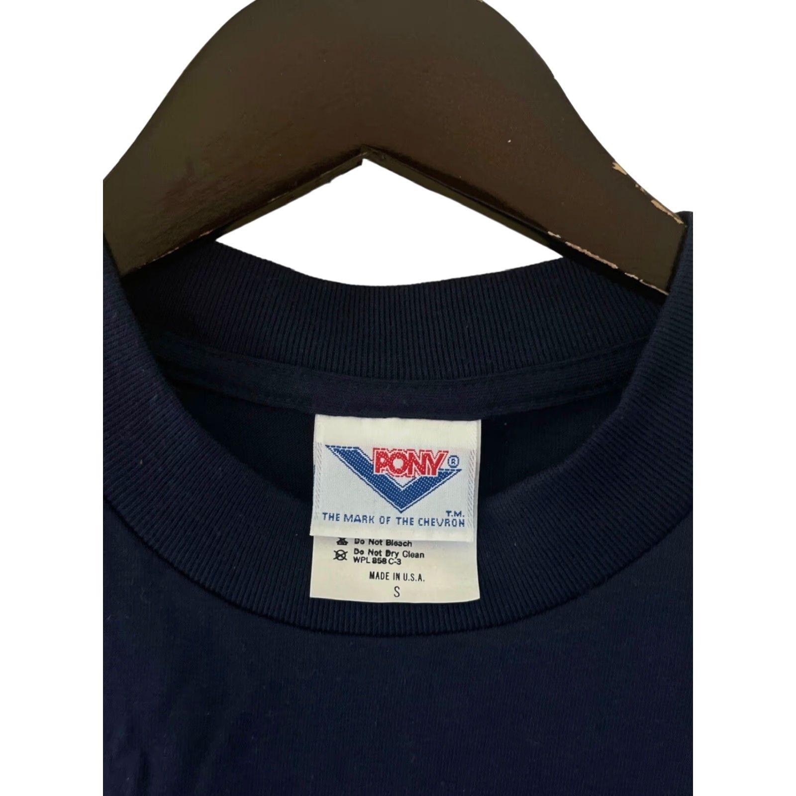 PONY VINTAGE PONY T-Shirt Mens S Navy Blue 90s Deadstock NWT Made in USA Crew Neck Cotton Blend Size US S / EU 44-46 / 1 - 5 Thumbnail