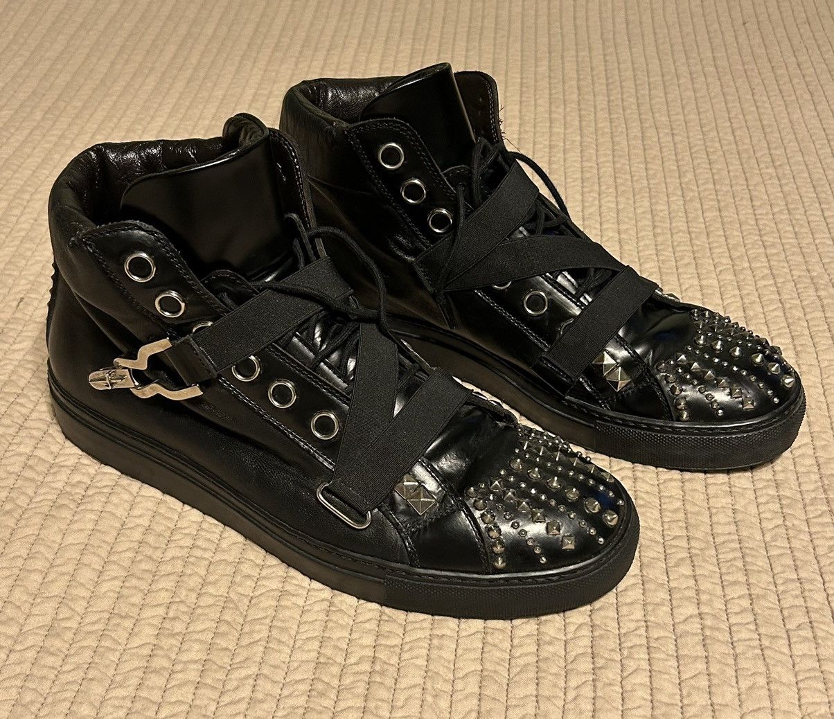Paciotti 2007 Spiked Boxcalf Hi-tops Size US 10 / EU 43 - 2 Thumbnail