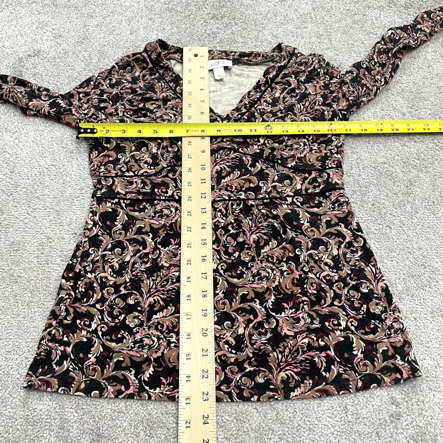 Ann Taylor Ann Taylor Blouse Womens Medium Multicolor Paisley V-Neck Long Sleeve Top Casual Shirt Size M / US 6-8 / IT 42-44 - 7 Thumbnail