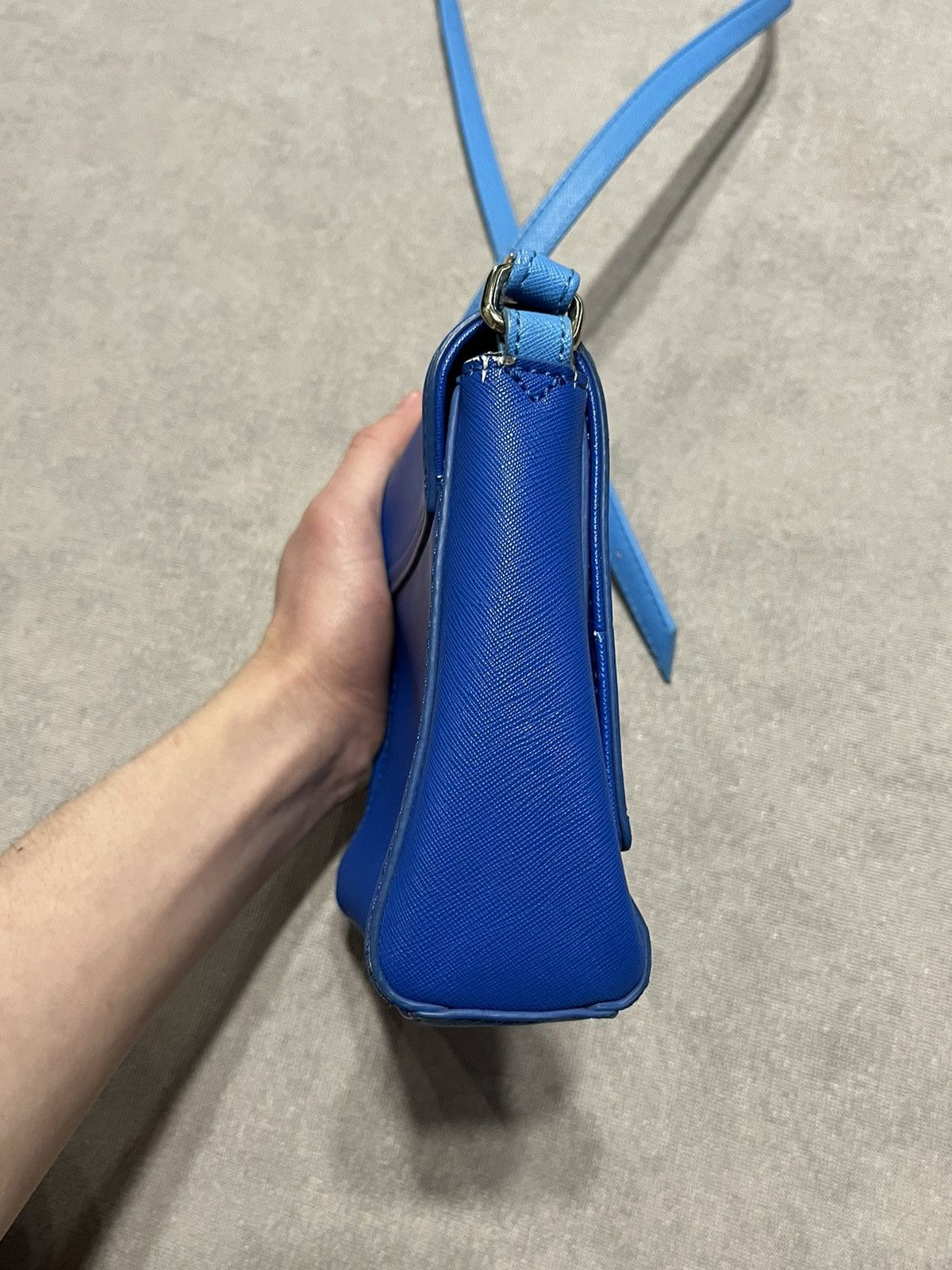 Trussardi Trussardi Jeans Womens Shoulder Bag Blue Logo Small Handle Size ONE SIZE - 7 Thumbnail