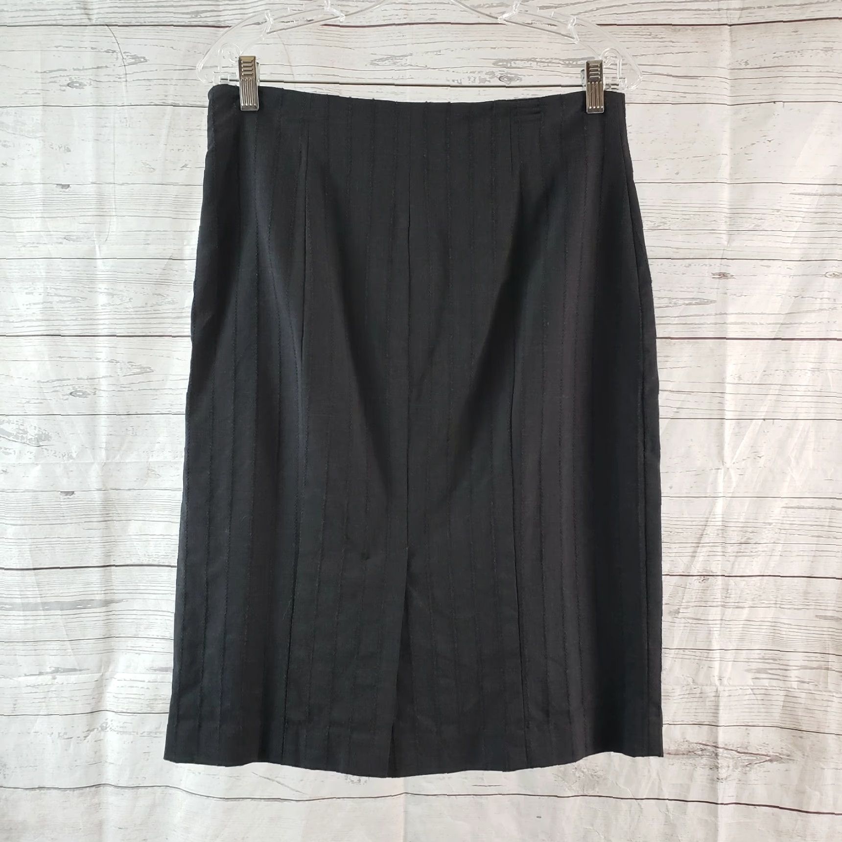 Theory Theory Skirt Woman Knee Length Charcoal Gray Wool Blend Side Zip 12 Size 34" / US 12 / IT 48 - 3 Thumbnail