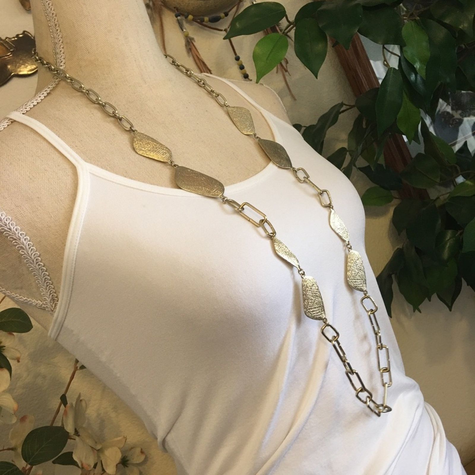 Vintage Vintage 90s gold tone textured disc chain necklace Size ONE SIZE - 2 Thumbnail