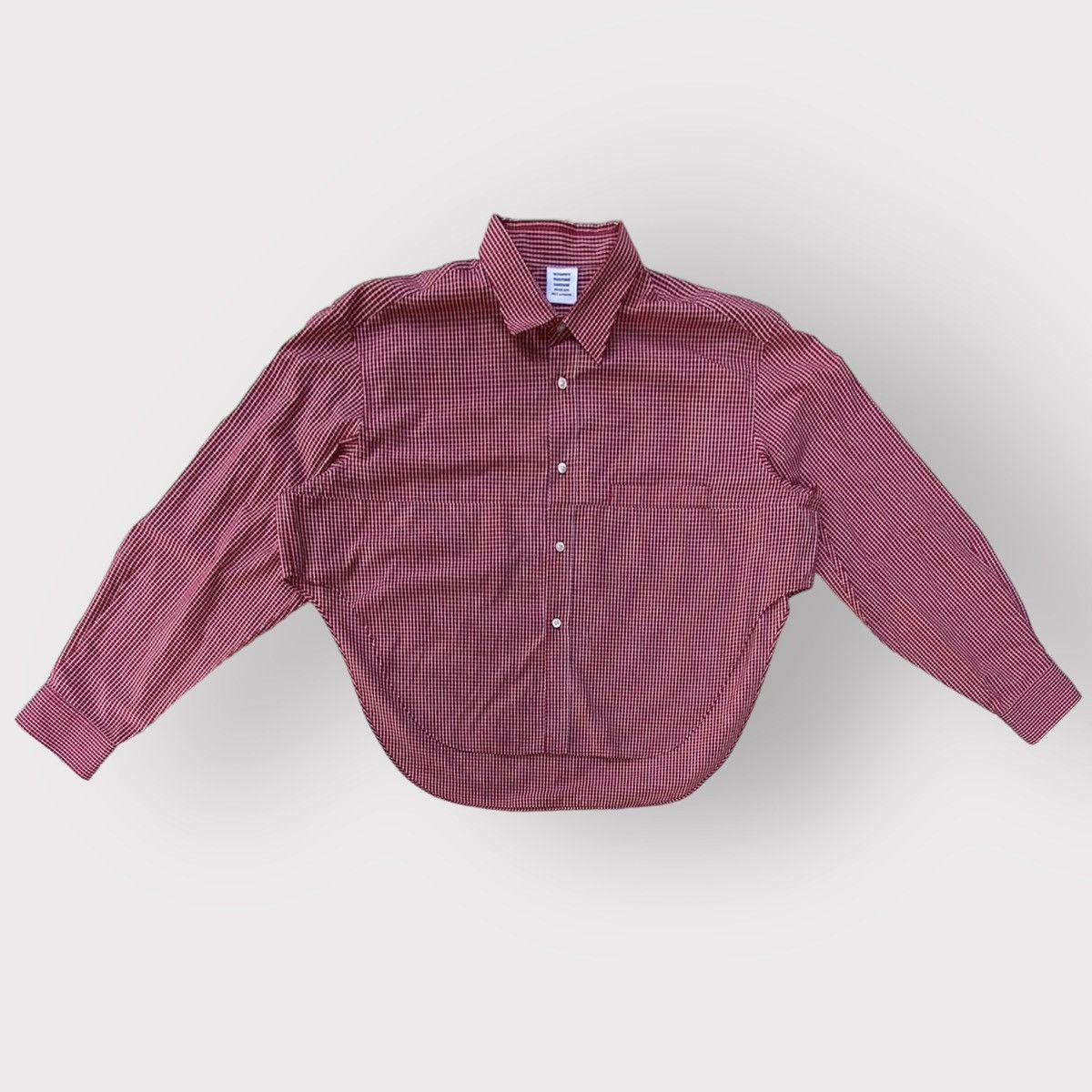 Vetements Fall20 Red Plaid Oversized Cropped Shirt Size S / US 4 / IT 40 - 3 Thumbnail