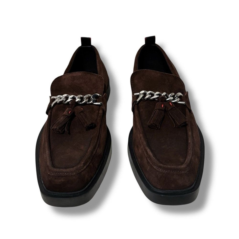 Hugo HUGO Iker Brown Suede Slip-On Tassel Square Toe Loafers Size US 8.5 / EU 41-42 - 4 Thumbnail