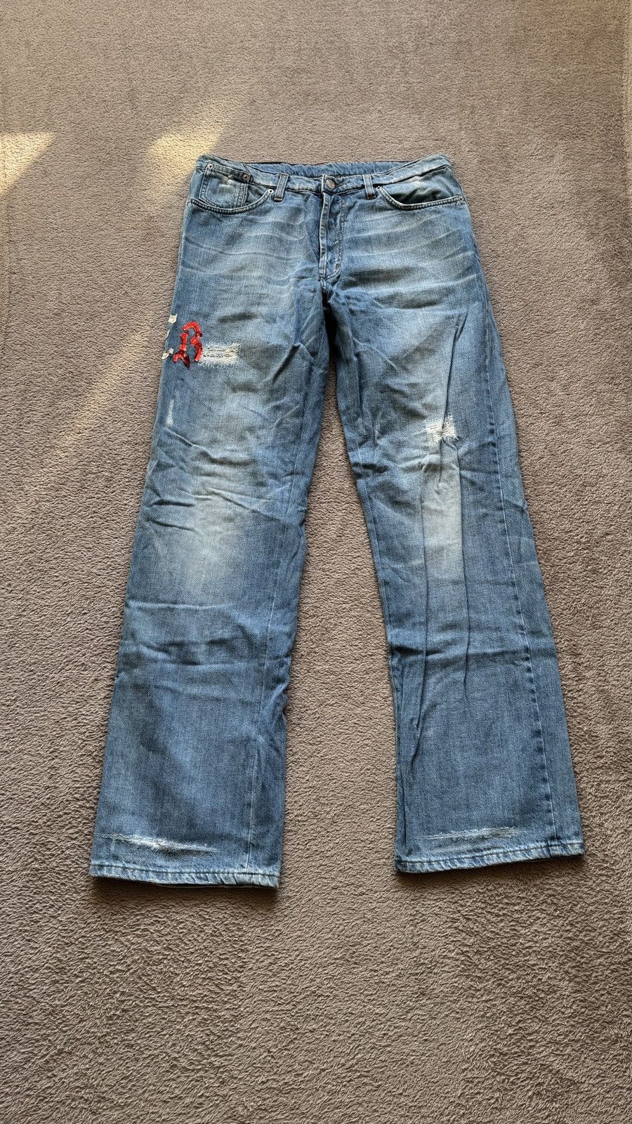 Iceberg Sick Washed Ripped Distressed Grunge Jeans y2k punk