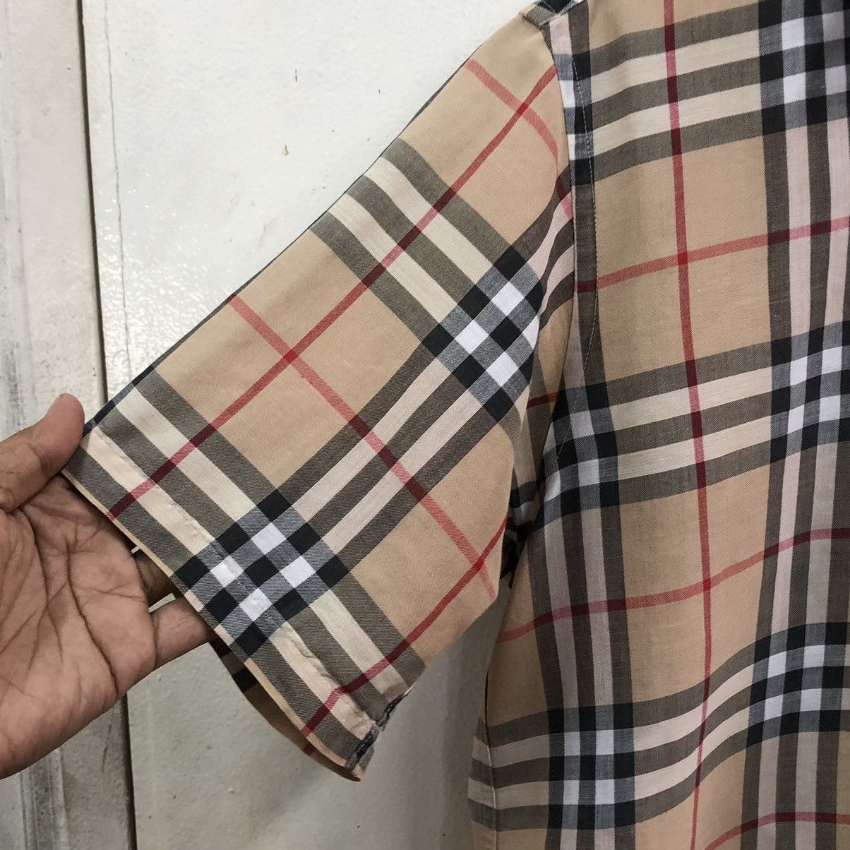 Burberry Vintage Burberrys Novacheck Linen Short Sleeves Shirt Size US M / EU 48-50 / 2 - 8 Thumbnail