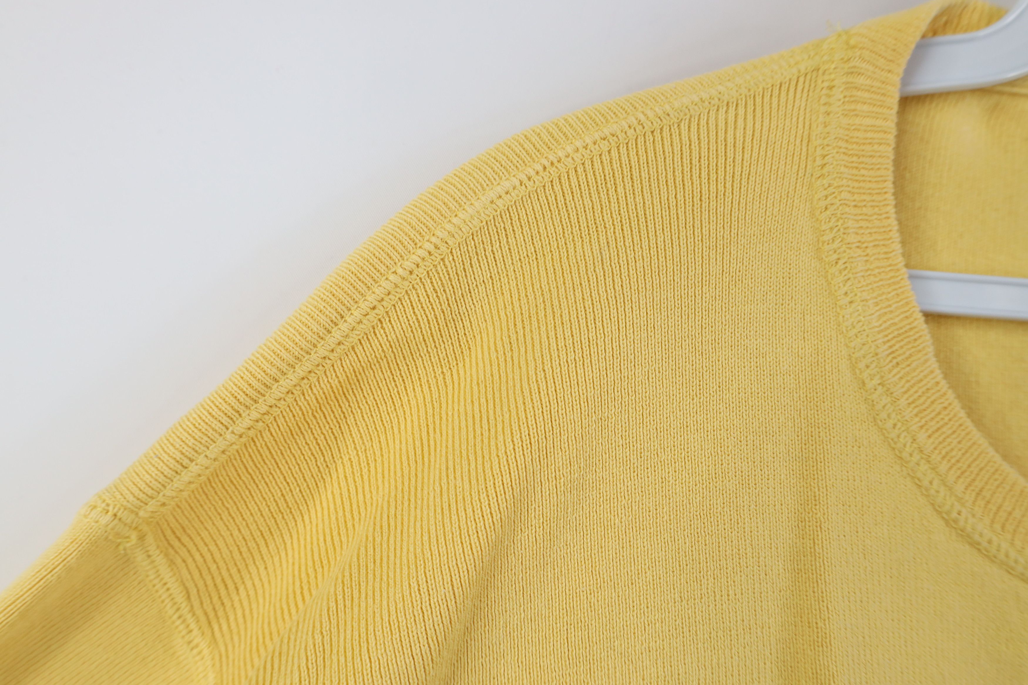 Ralph Lauren Vintage 90s Ralph Lauren Cotton Ribbed Knit Sweater Yellow Size US L / EU 52-54 / 3 - 7 Thumbnail